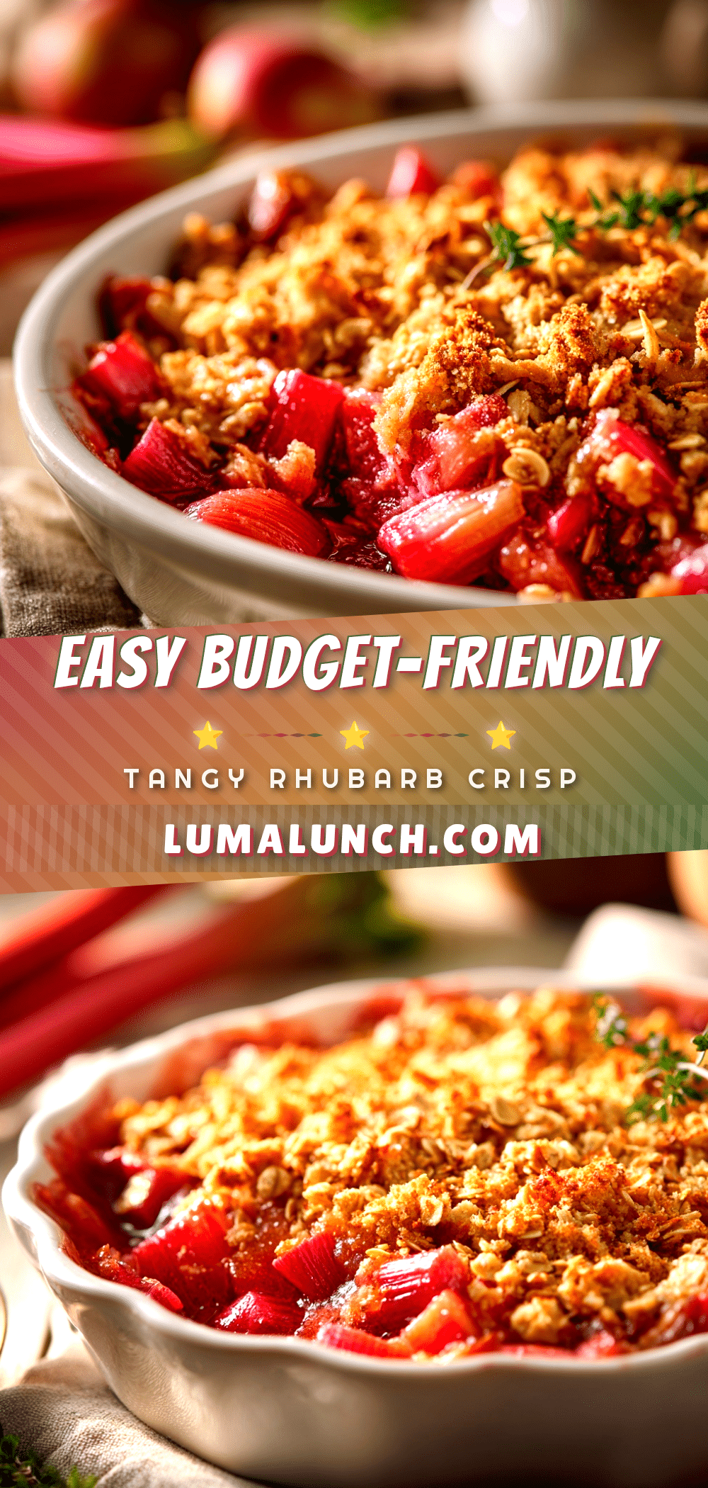 easy budget-friendly tangy rhubarb crisp recipe