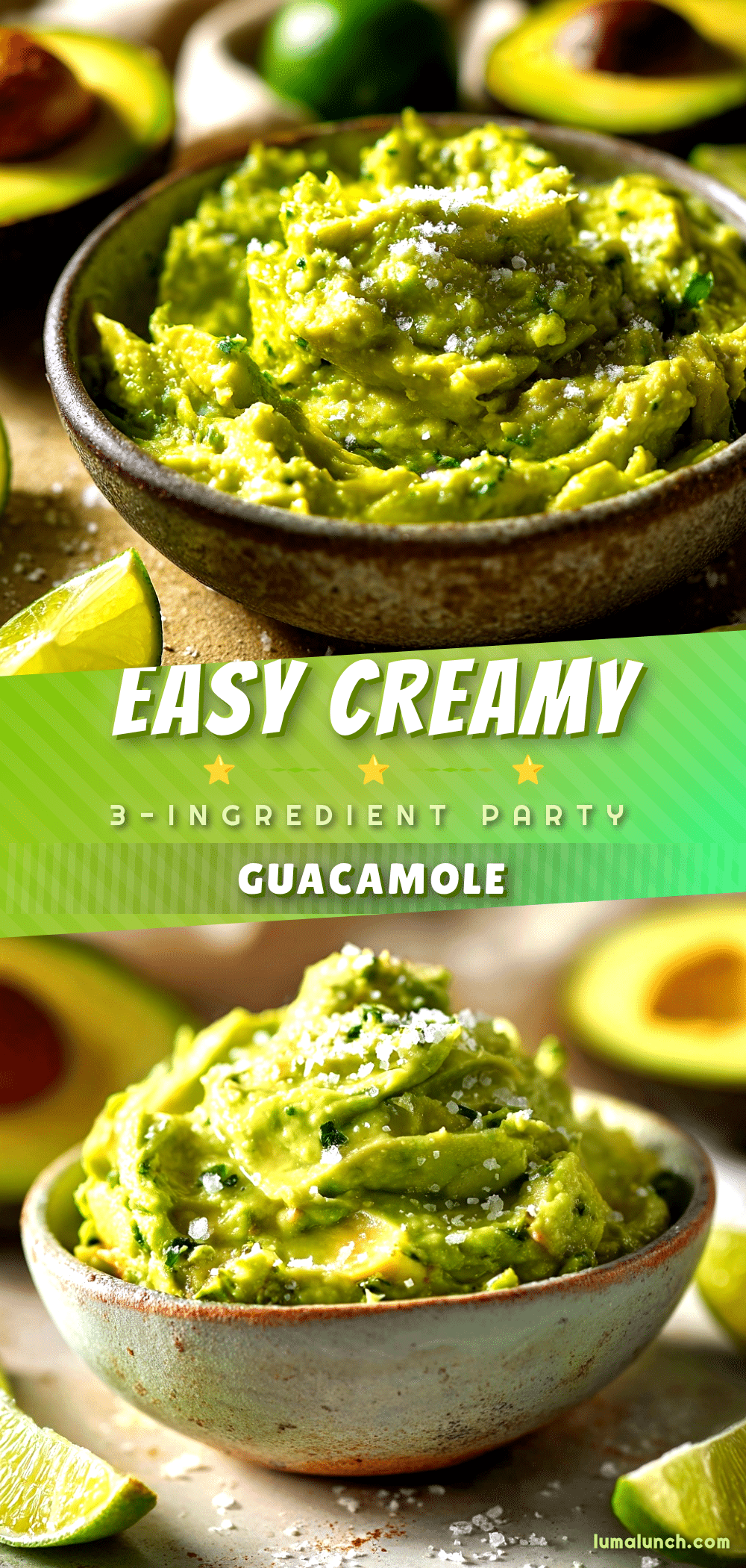 easy creamy 3-ingredient guacamole recipe