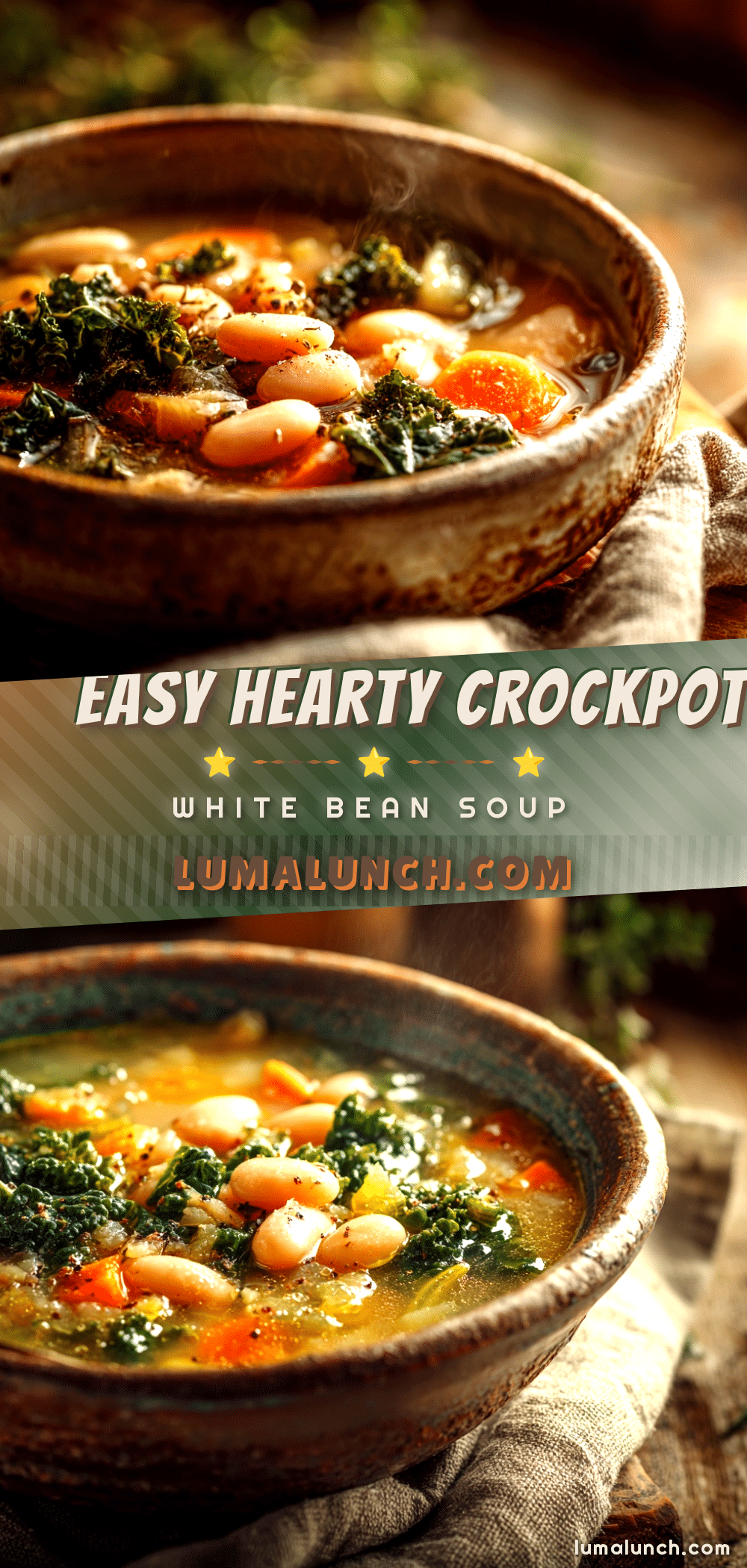 easy hearty crockpot white bean and kale soup recipe