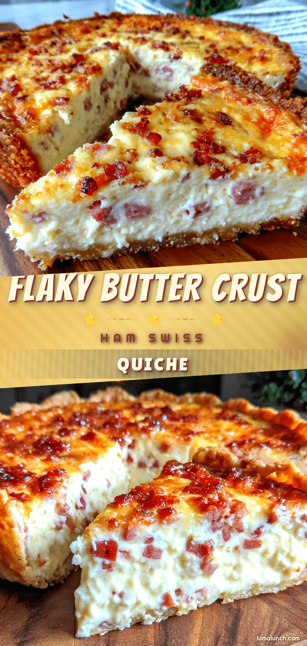 Flaky Ham and Swiss Quiche recipe