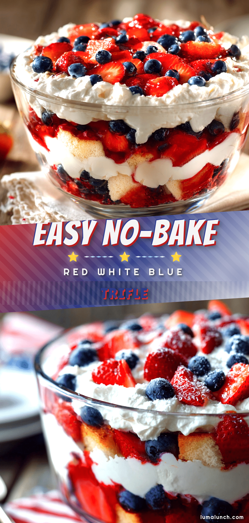 no bake red white and blue berry trifle recipe