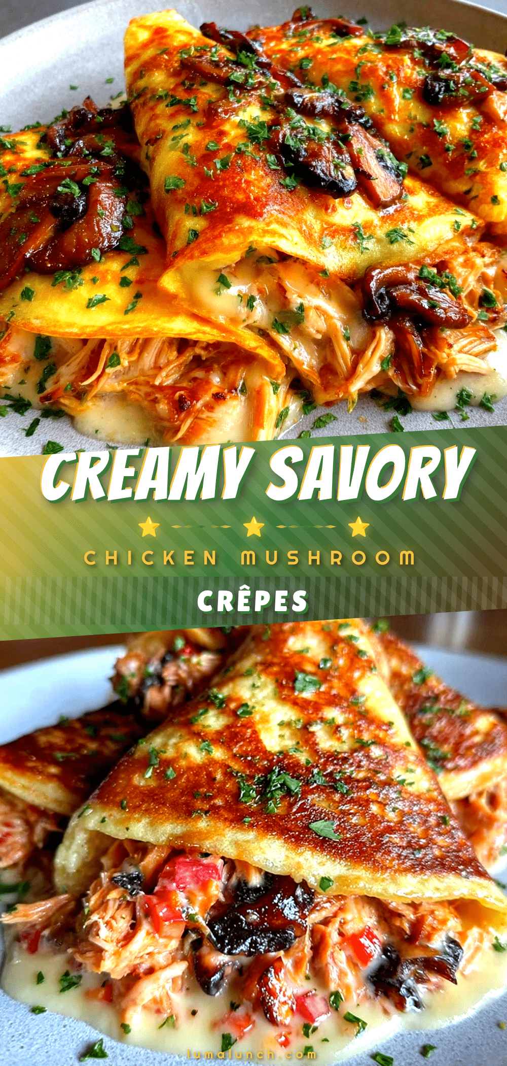 savory chicken and mushroom crepes recipe