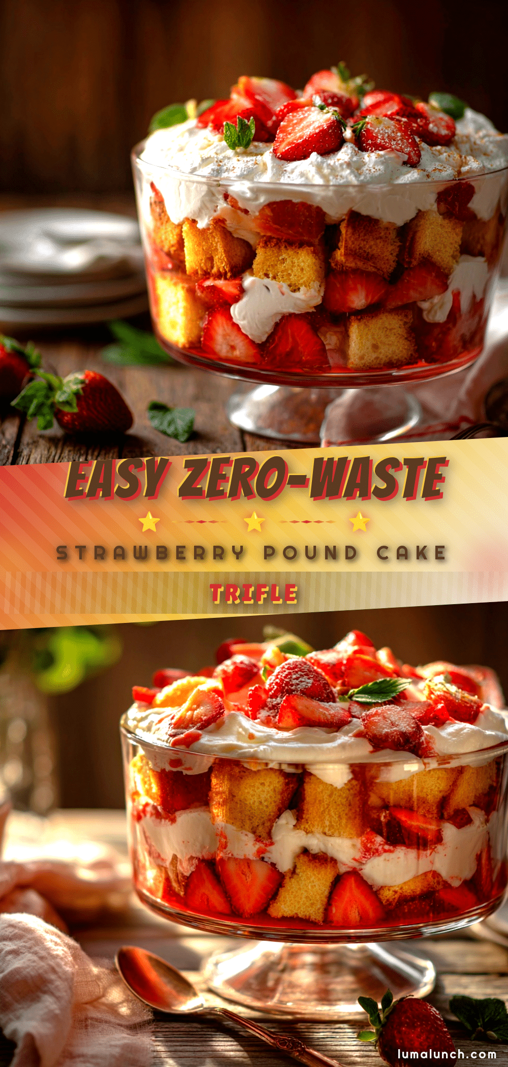 zero waste strawberry pound cake trifle recipe