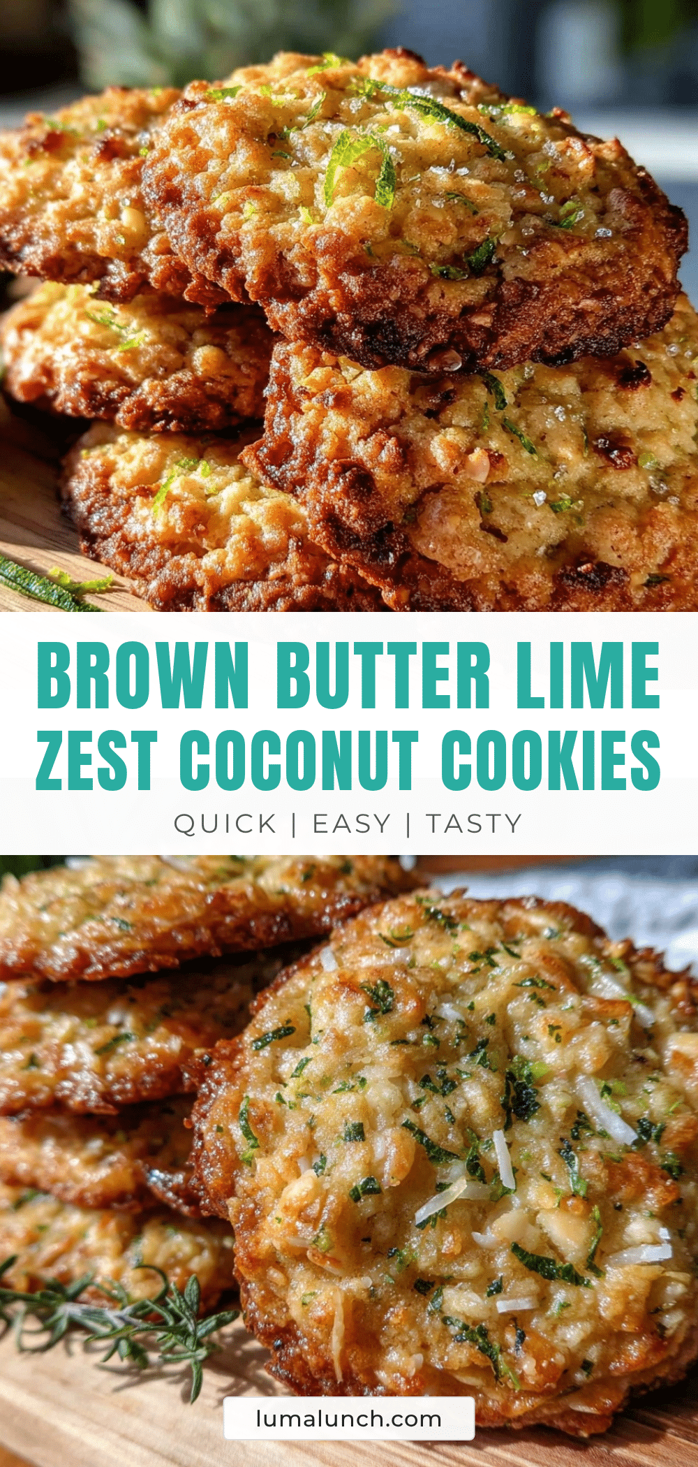 brown butter lime zest coconut oatmeal cookies recipe