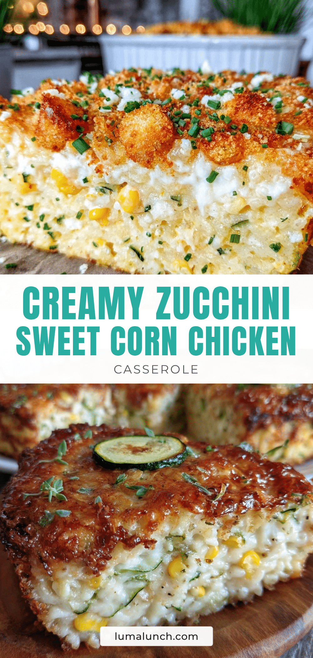 creamy zucchini and sweet corn chicken rice casserole recipe