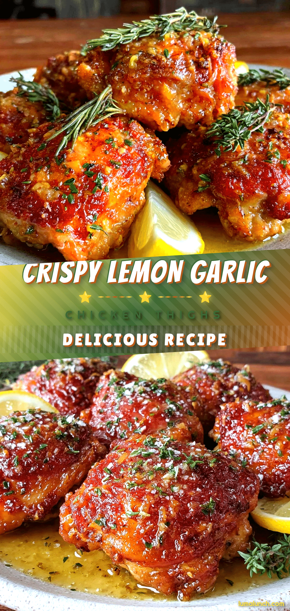 crispy baked lemon garlic chicken thighs recipe