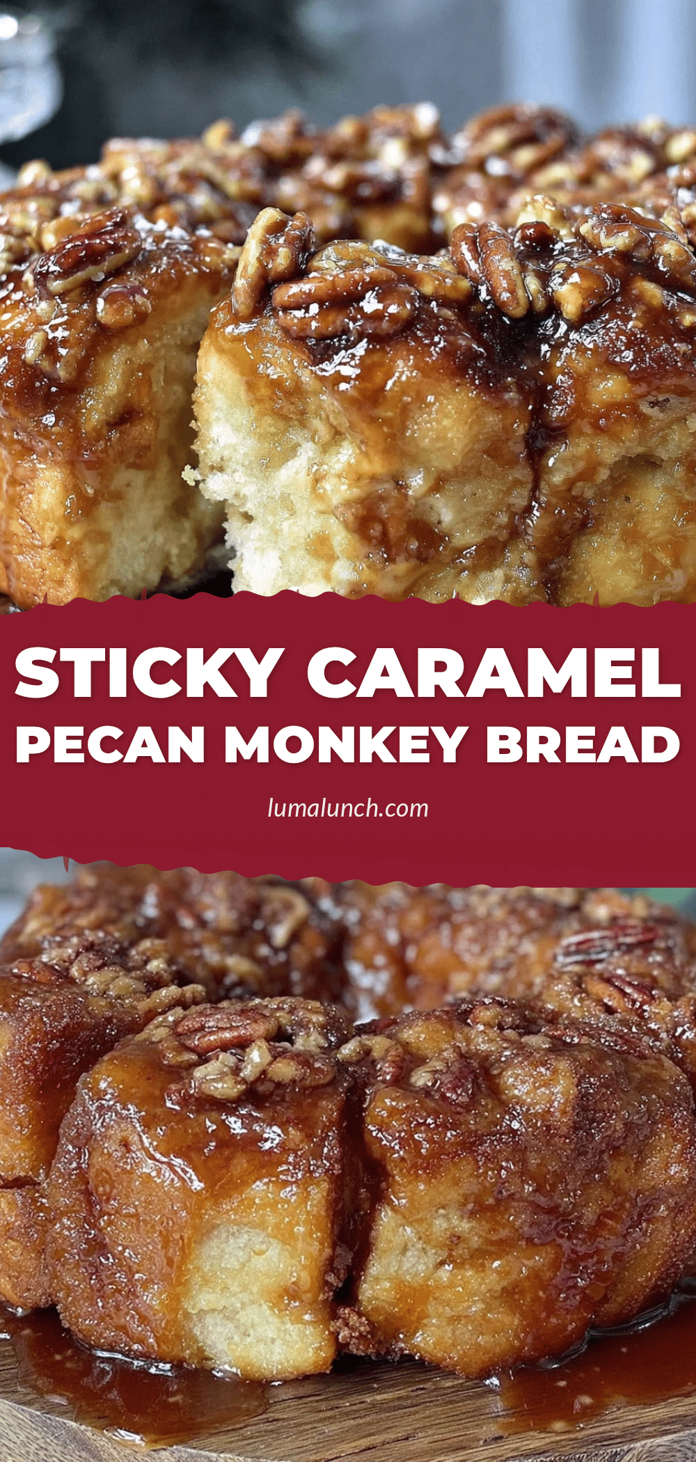 Crispy Caramel Pecan Pull-Apart Monkey Bread recipe