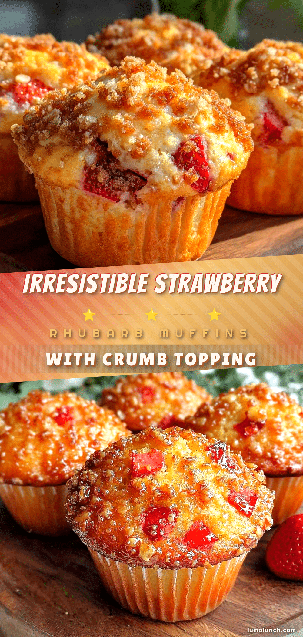 crispy strawberry rhubarb muffins recipe