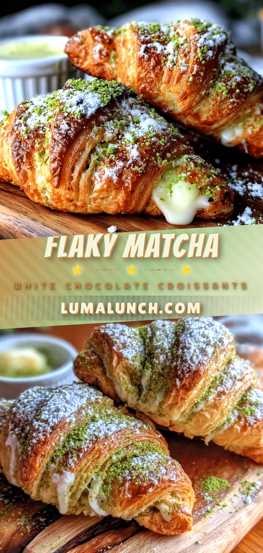 flaky matcha white chocolate croissants recipe