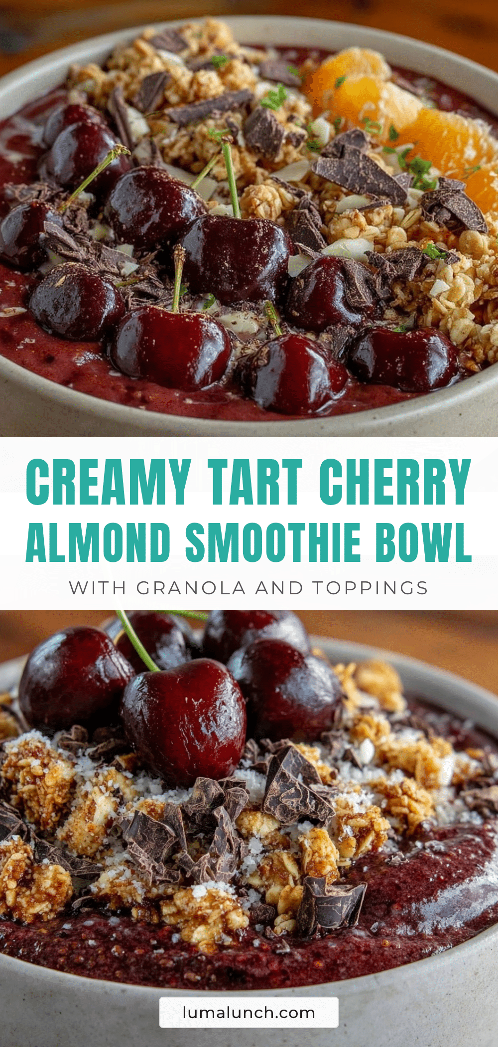 fresh tart cherry almond smoothie bowl recipe