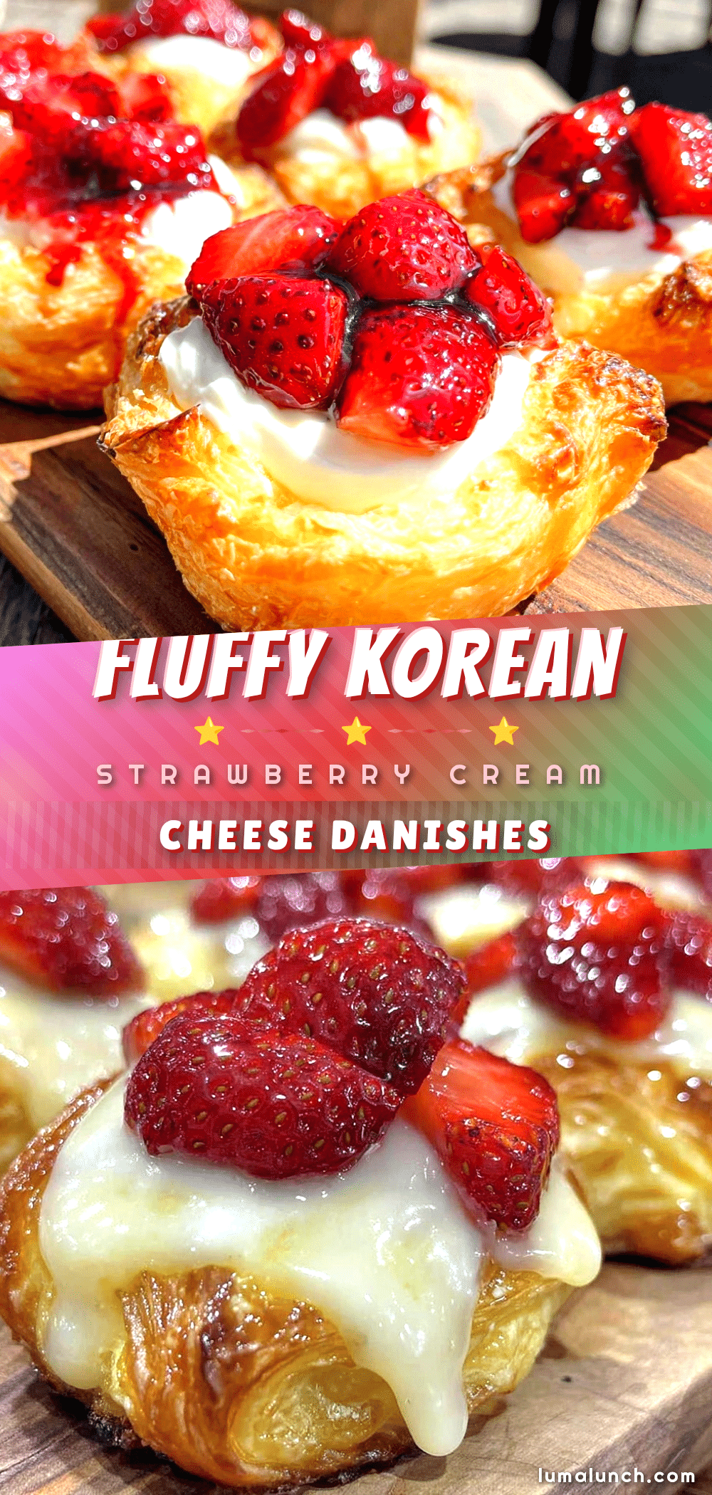 Korean strawberry cream cheese danishes recipe