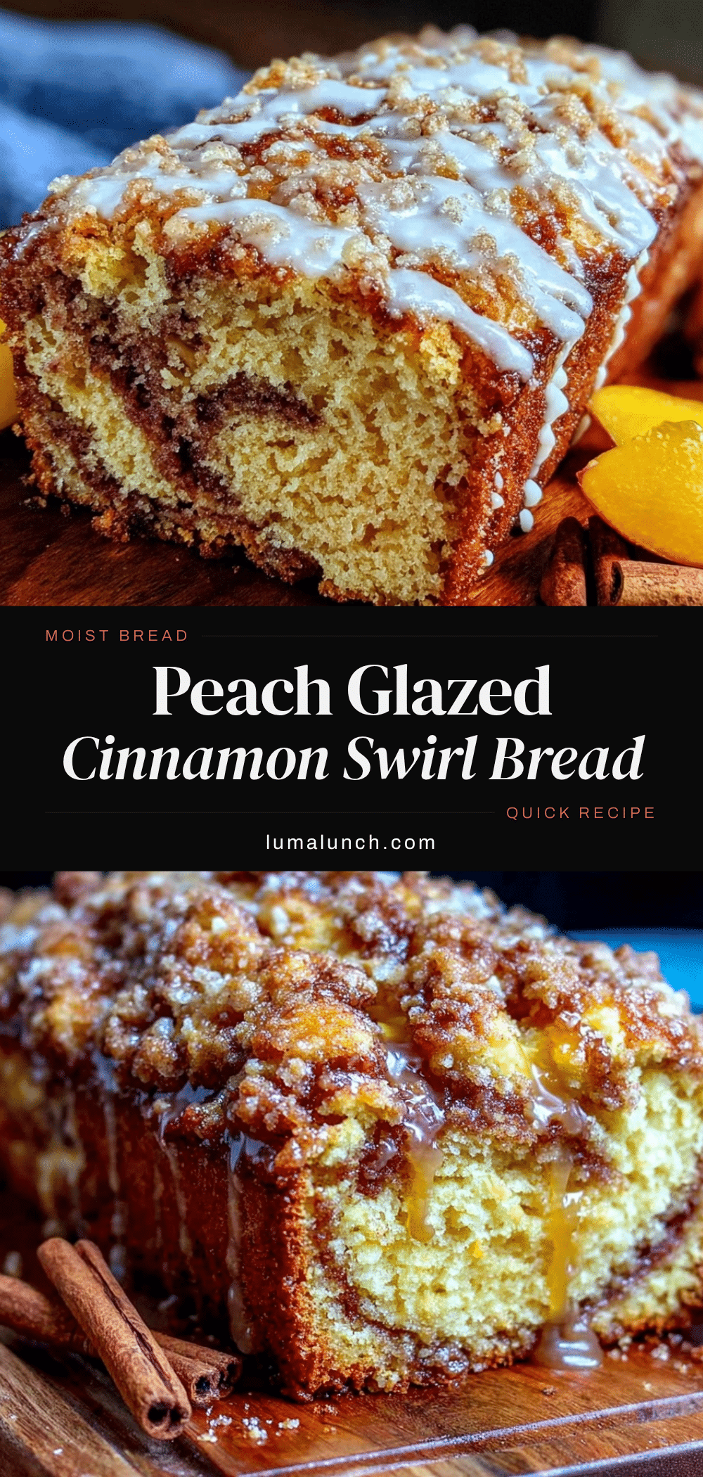 moist fresh peach glazed quick bread recipe