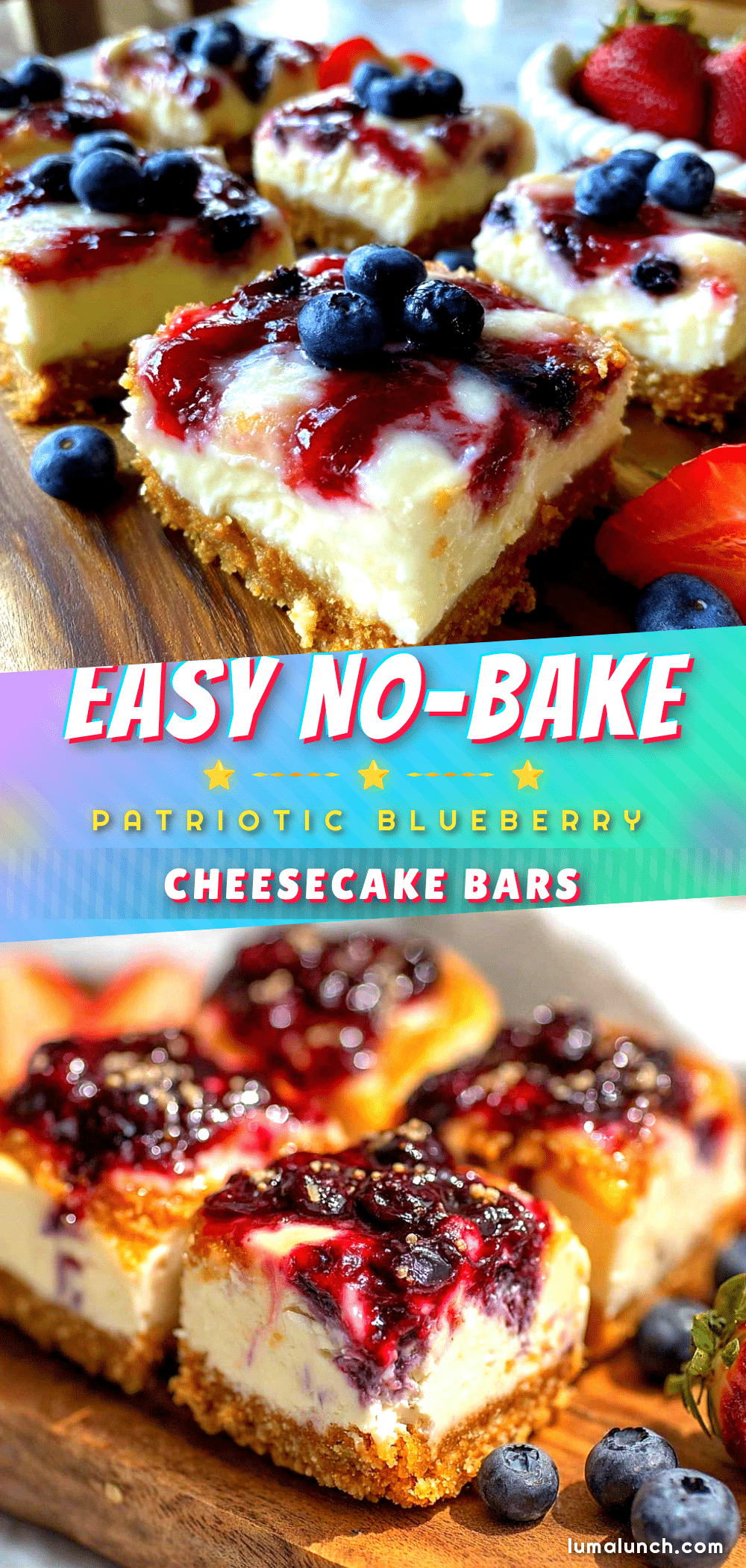 no bake blueberry cheesecake bars recipe