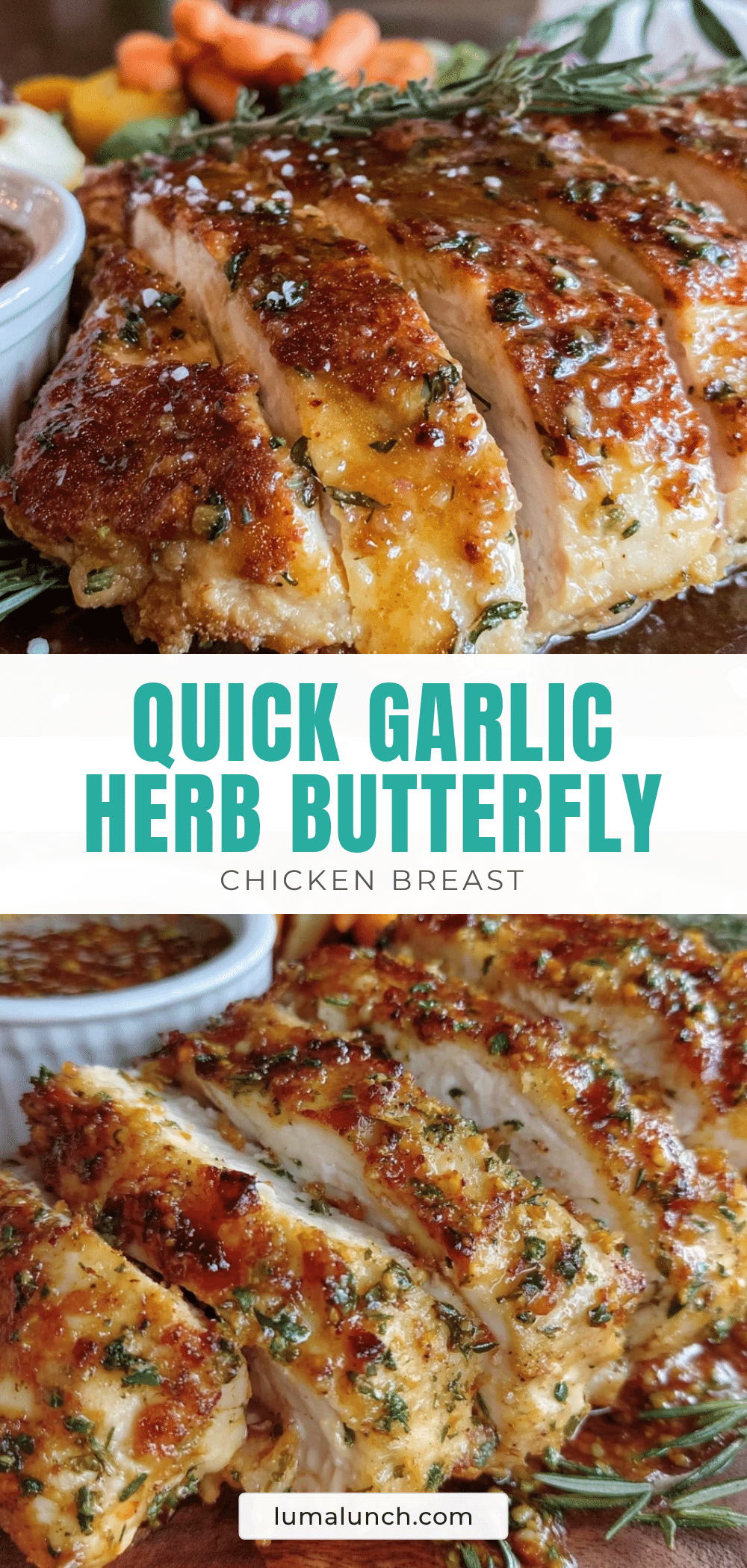 quick garlic herb butterfly-cut chicken breast recipe