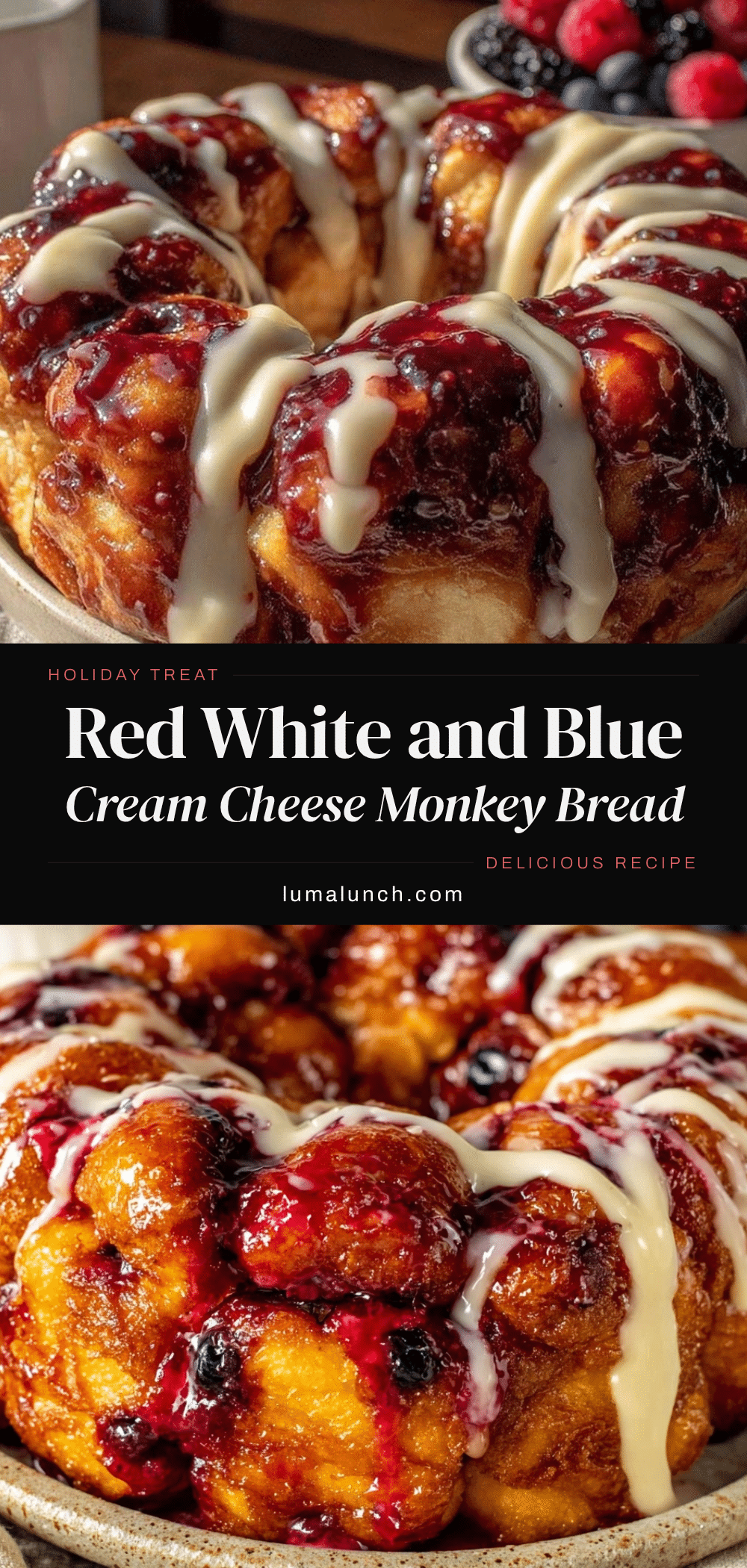 red white and blue pull-apart monkey bread recipe