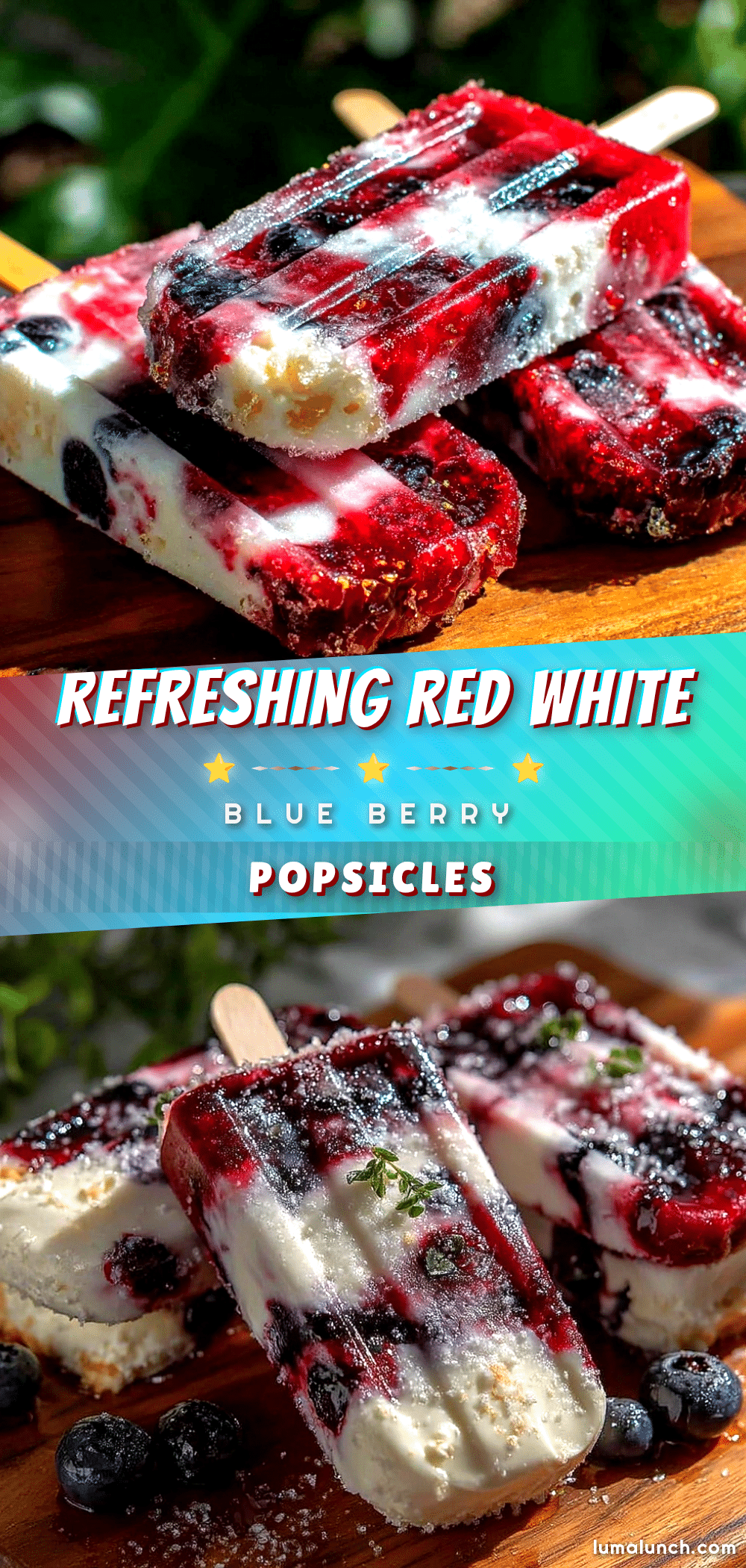red white and blue watermelon berry popsicles recipe