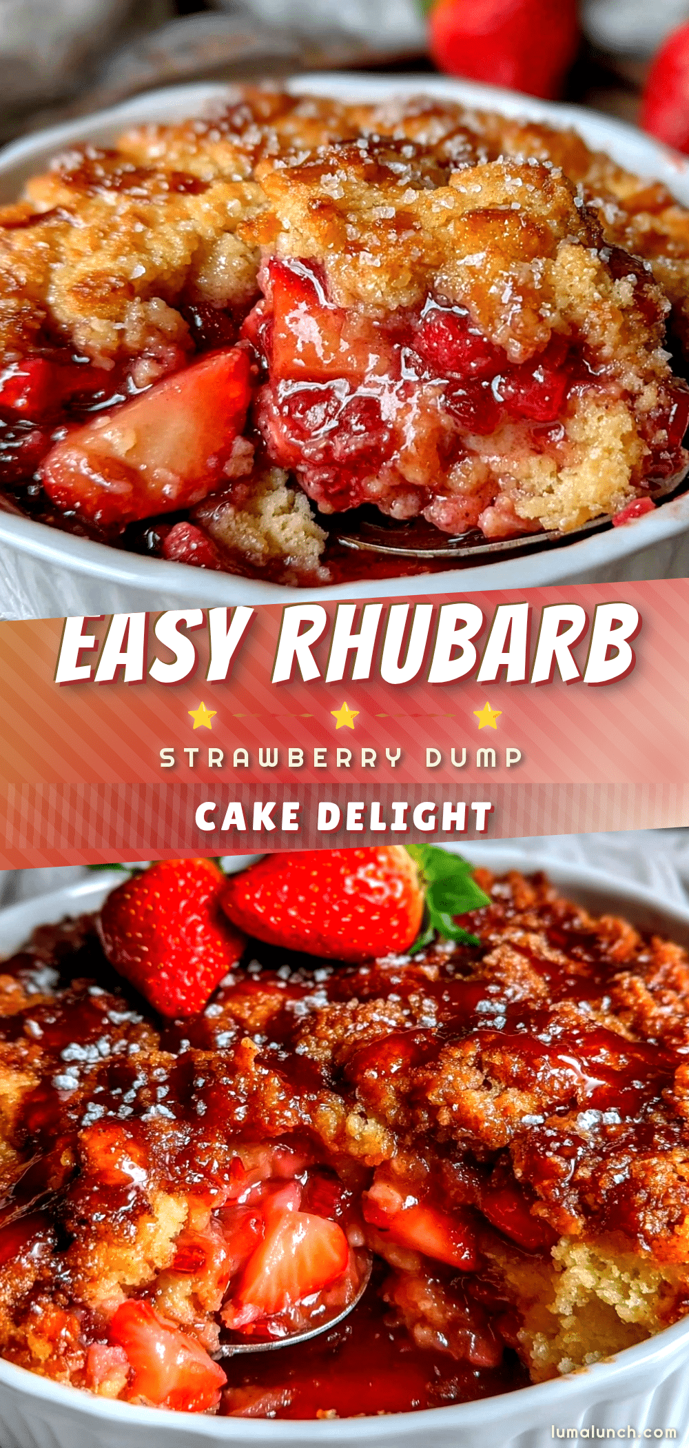 rhubarb strawberry dump cake recipe