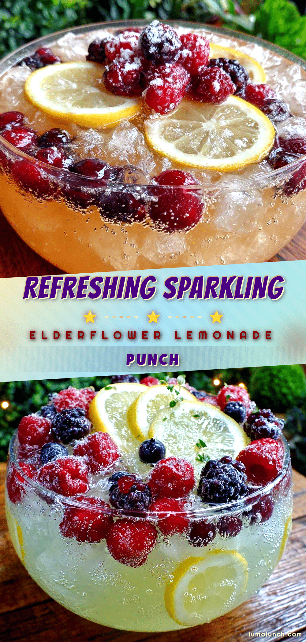 sparkling elderflower lemonade mocktail punch recipe