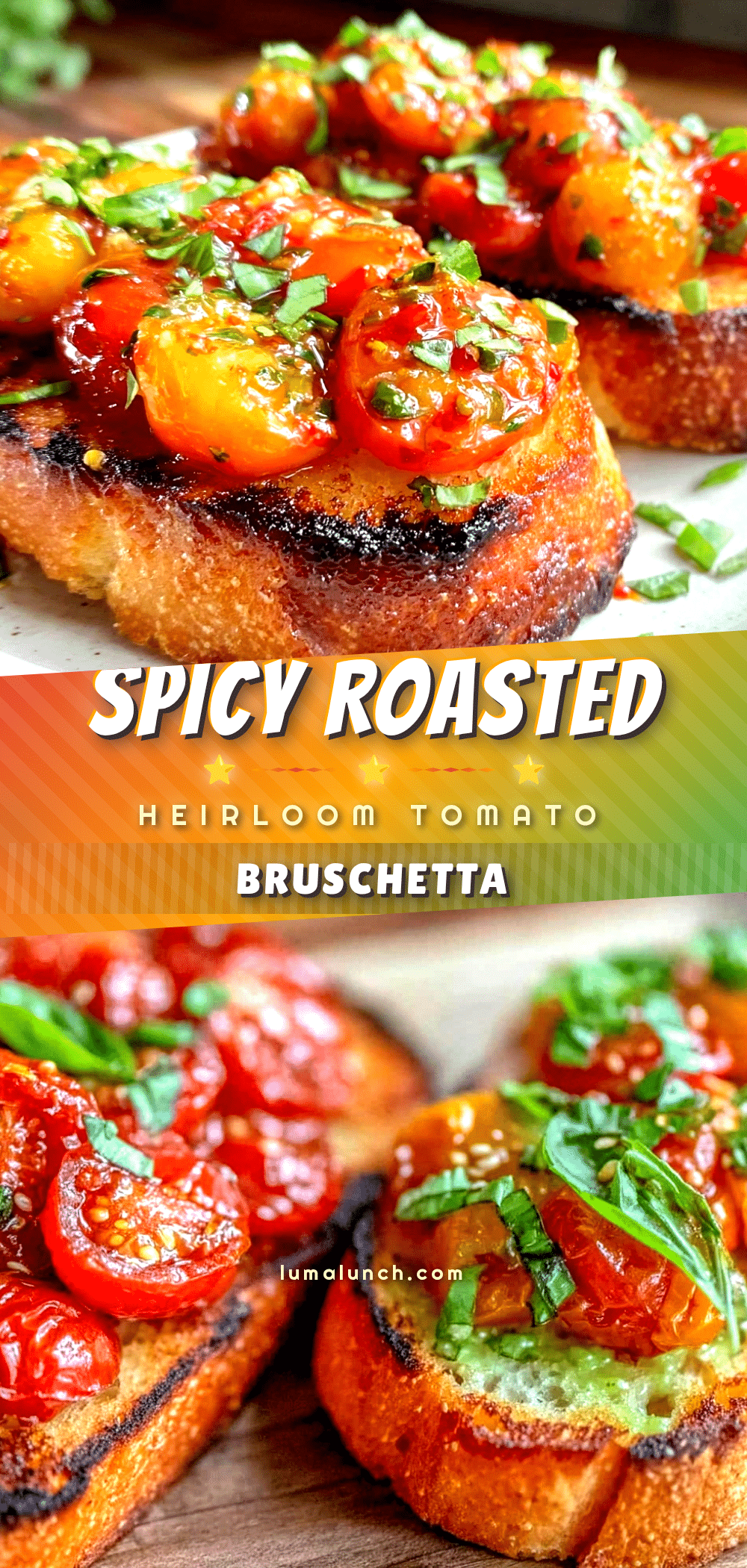spicy roasted heirloom tomato bruschetta recipe