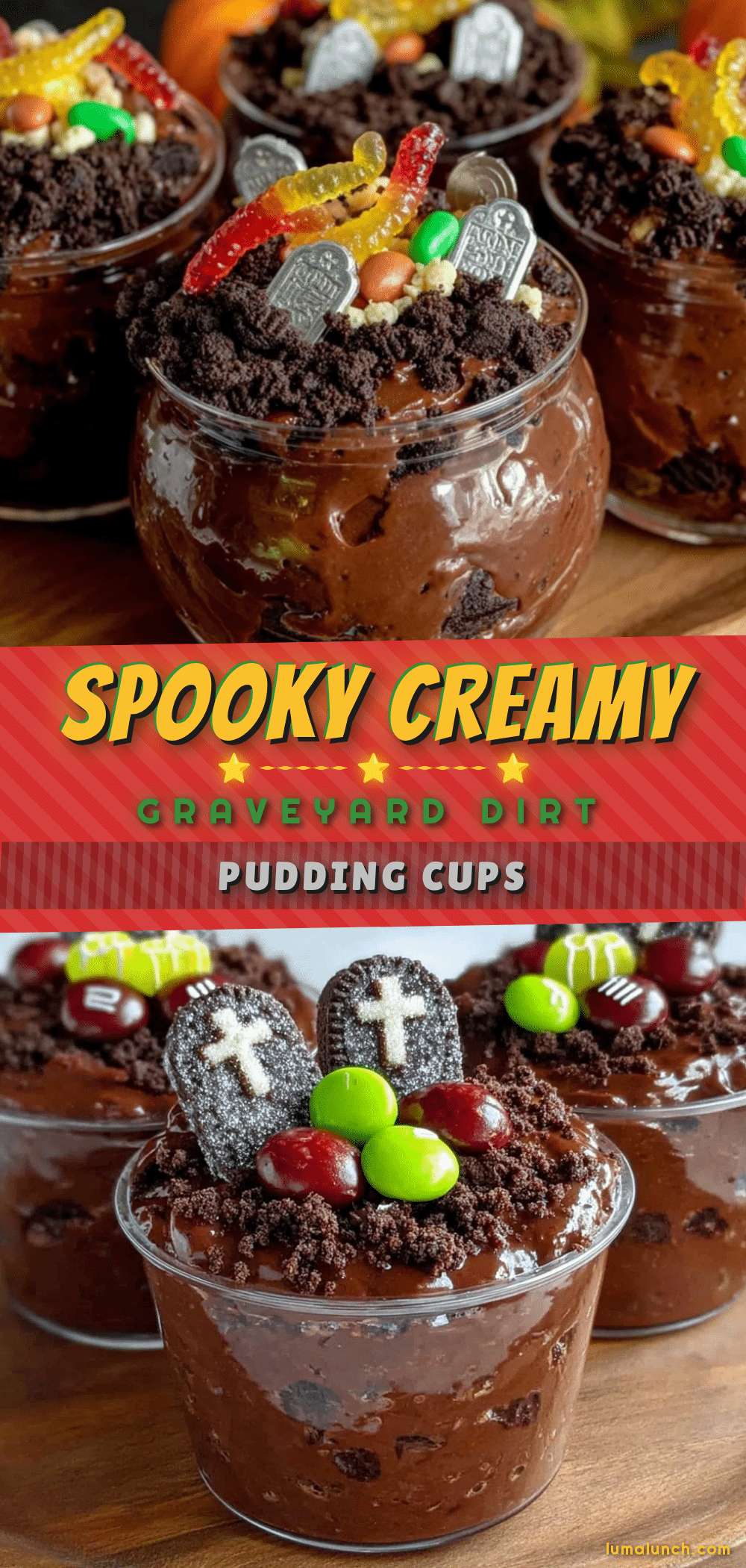 spooky creamy graveyard dirt pudding cups recipe