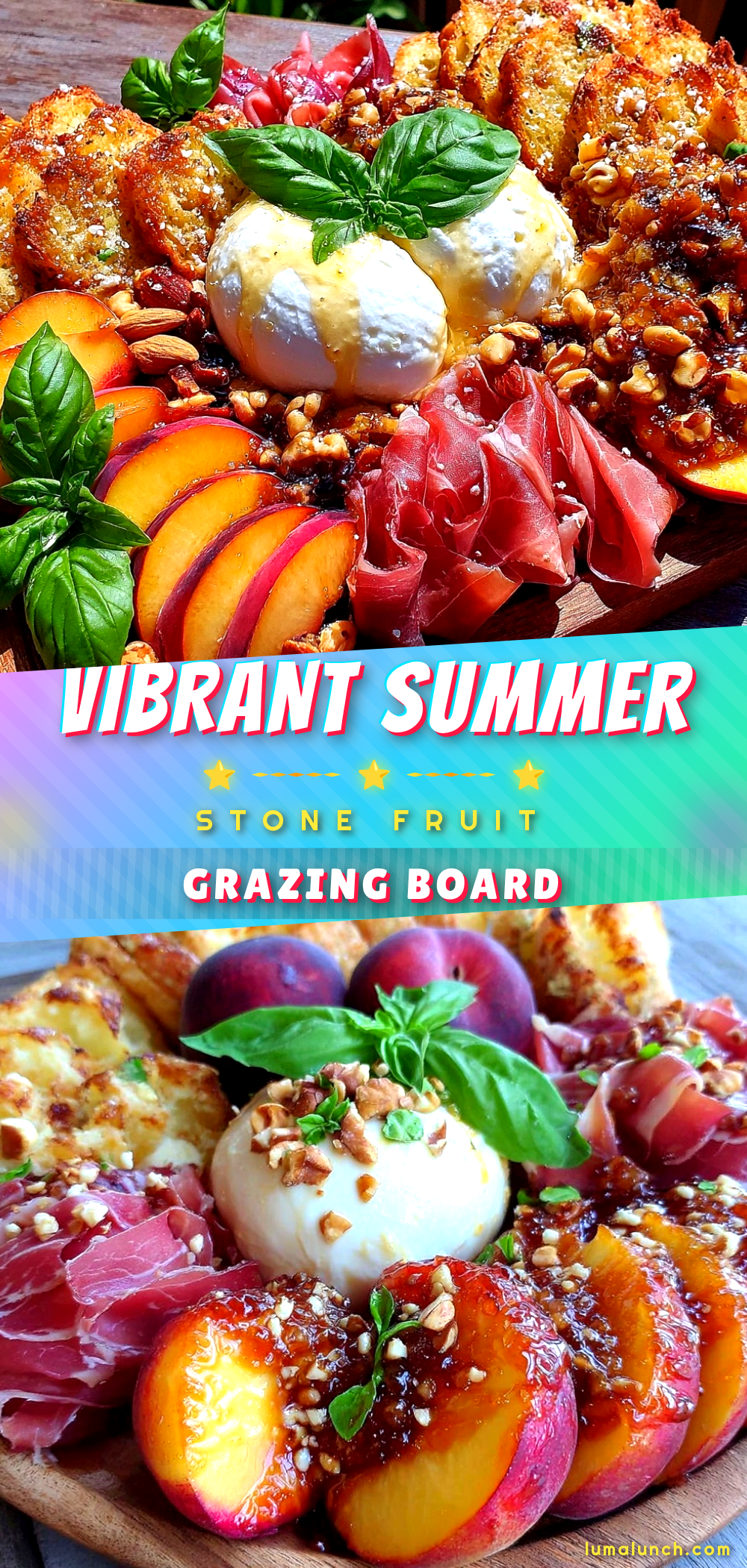 summer stone fruit grazing board recipe