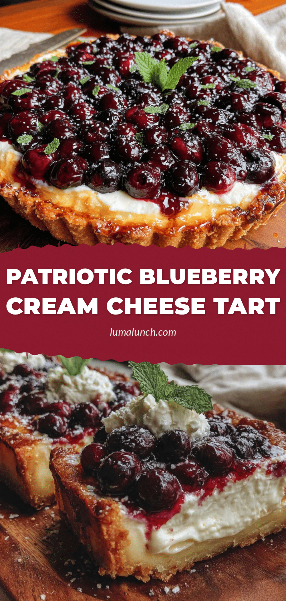 blueberry cream cheese flag tart recipe