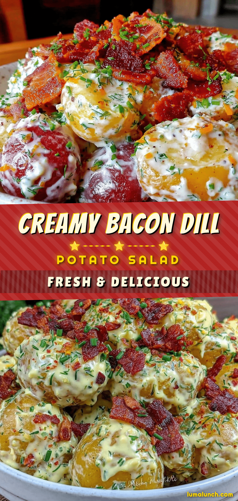 creamy dill potato salad with bacon recipe