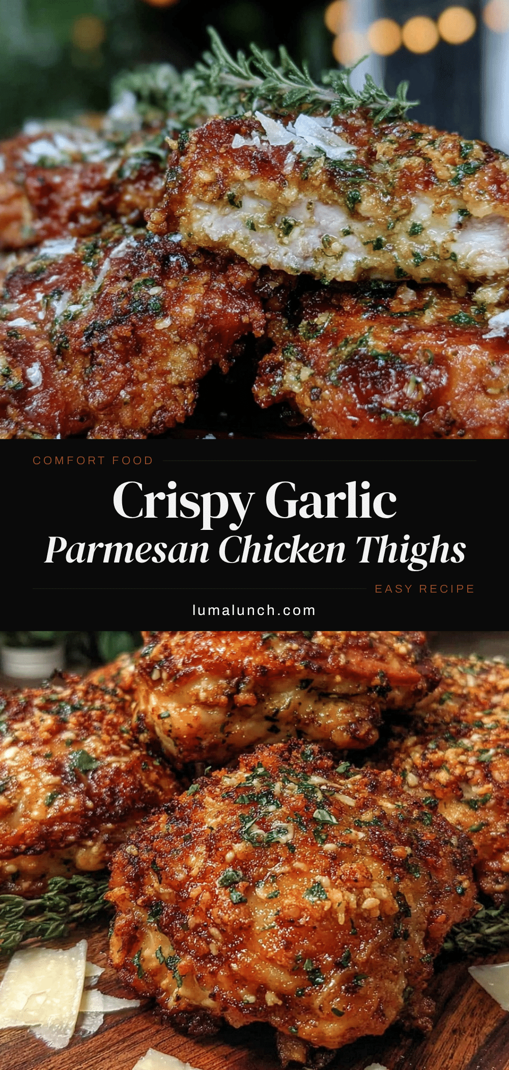 crispy garlic parmesan chicken thighs recipe