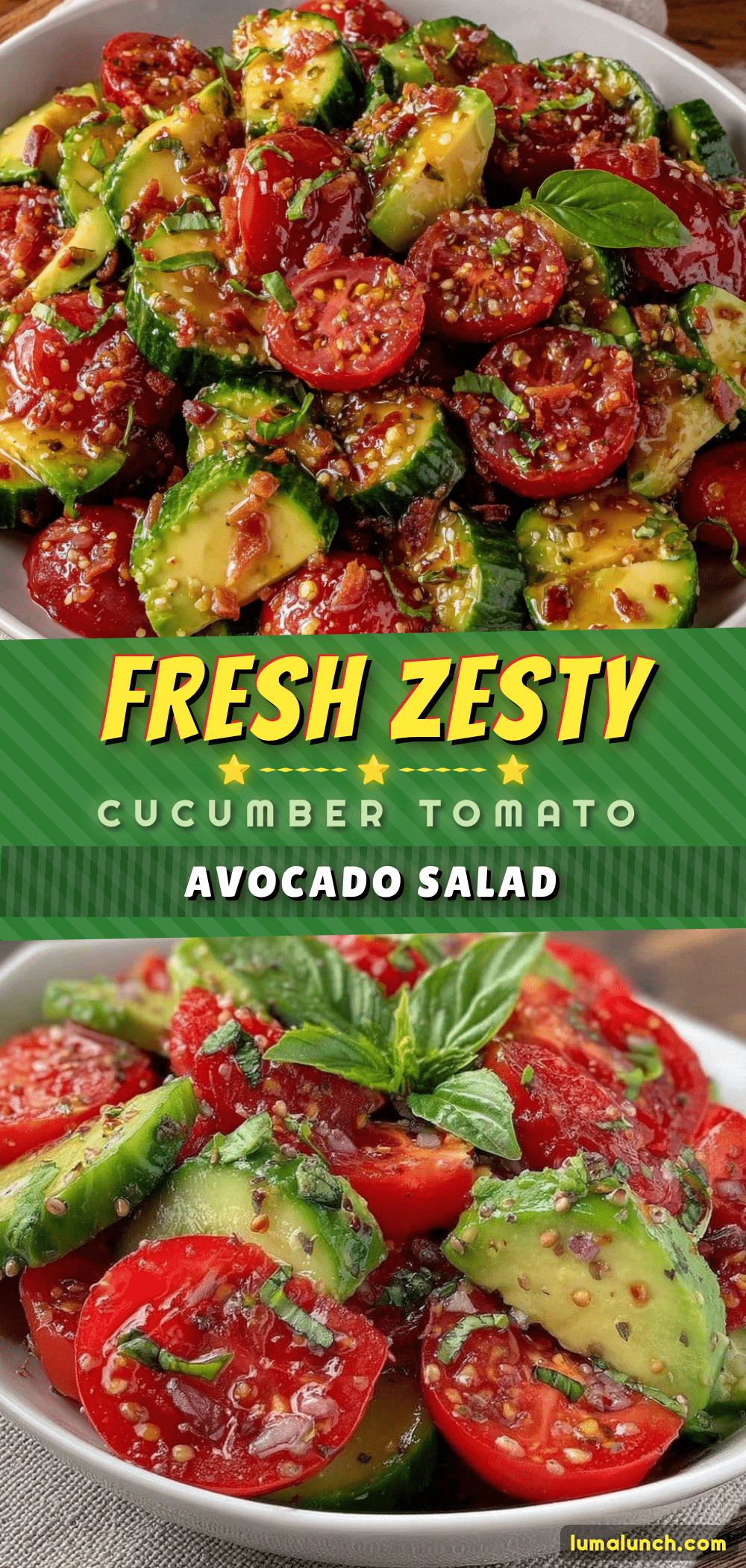 fresh cucumber tomato avocado salad recipe