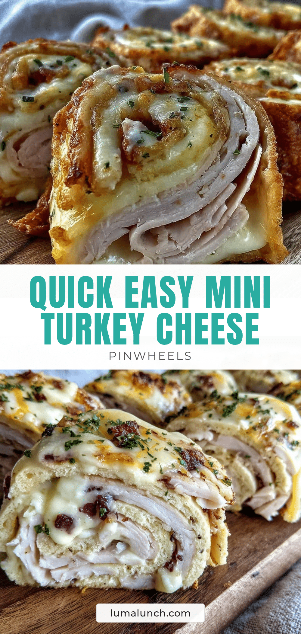 mini turkey and cheese pinwheels recipe
