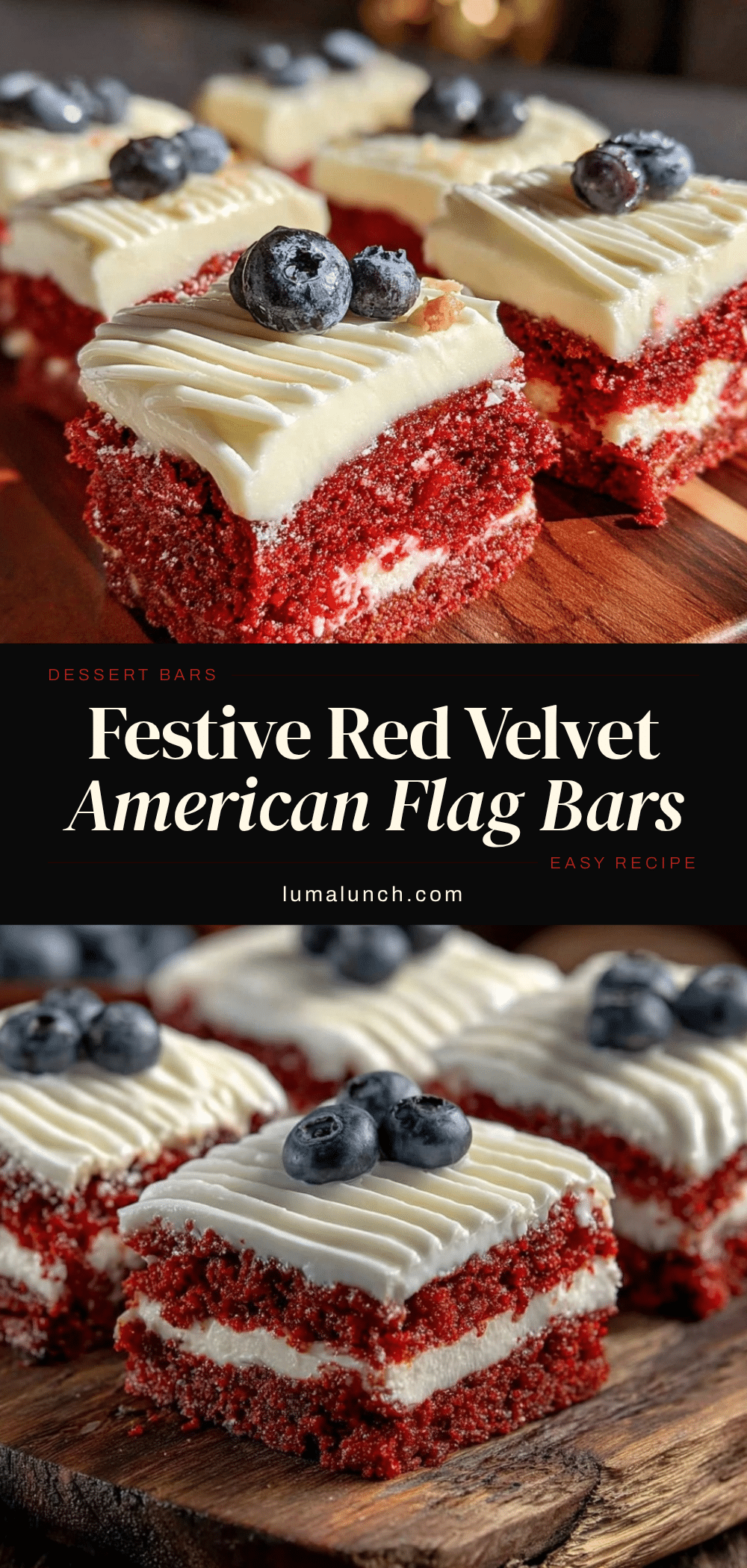 Red Velvet American Flag Cake Bars recipe