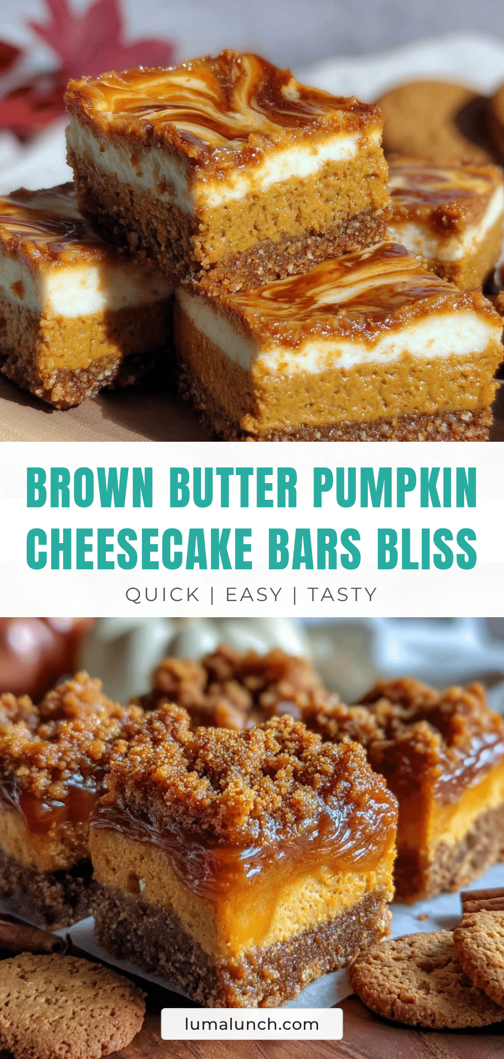 brown butter pumpkin cheesecake bars recipe