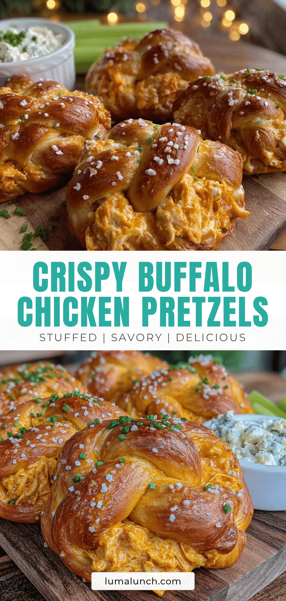 buffalo chicken stuffed soft pretzels recipe