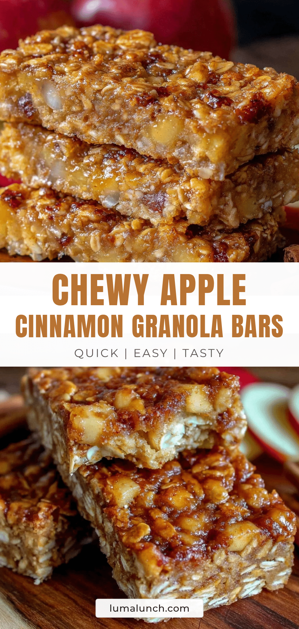 chewy apple cinnamon granola bars recipe