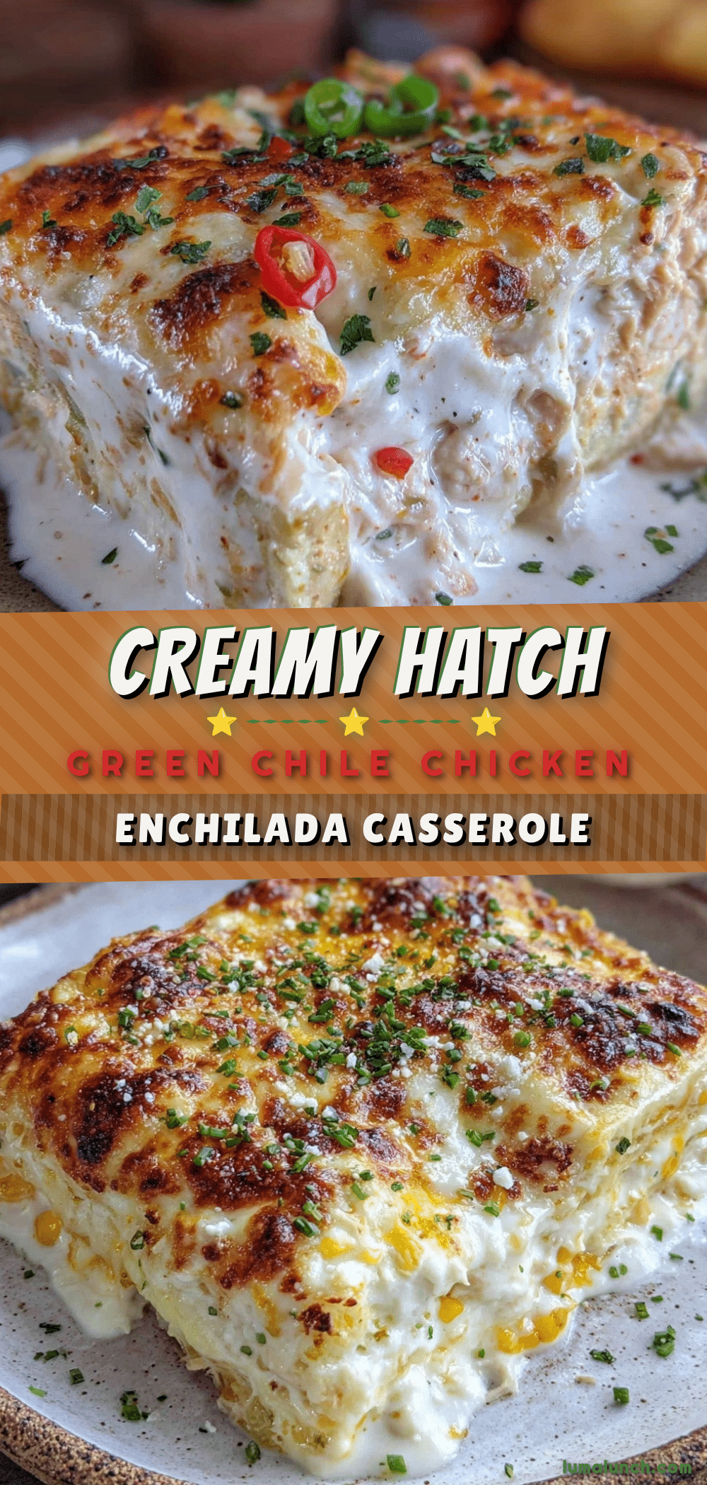 creamy hatch green chile chicken enchilada casserole recipe