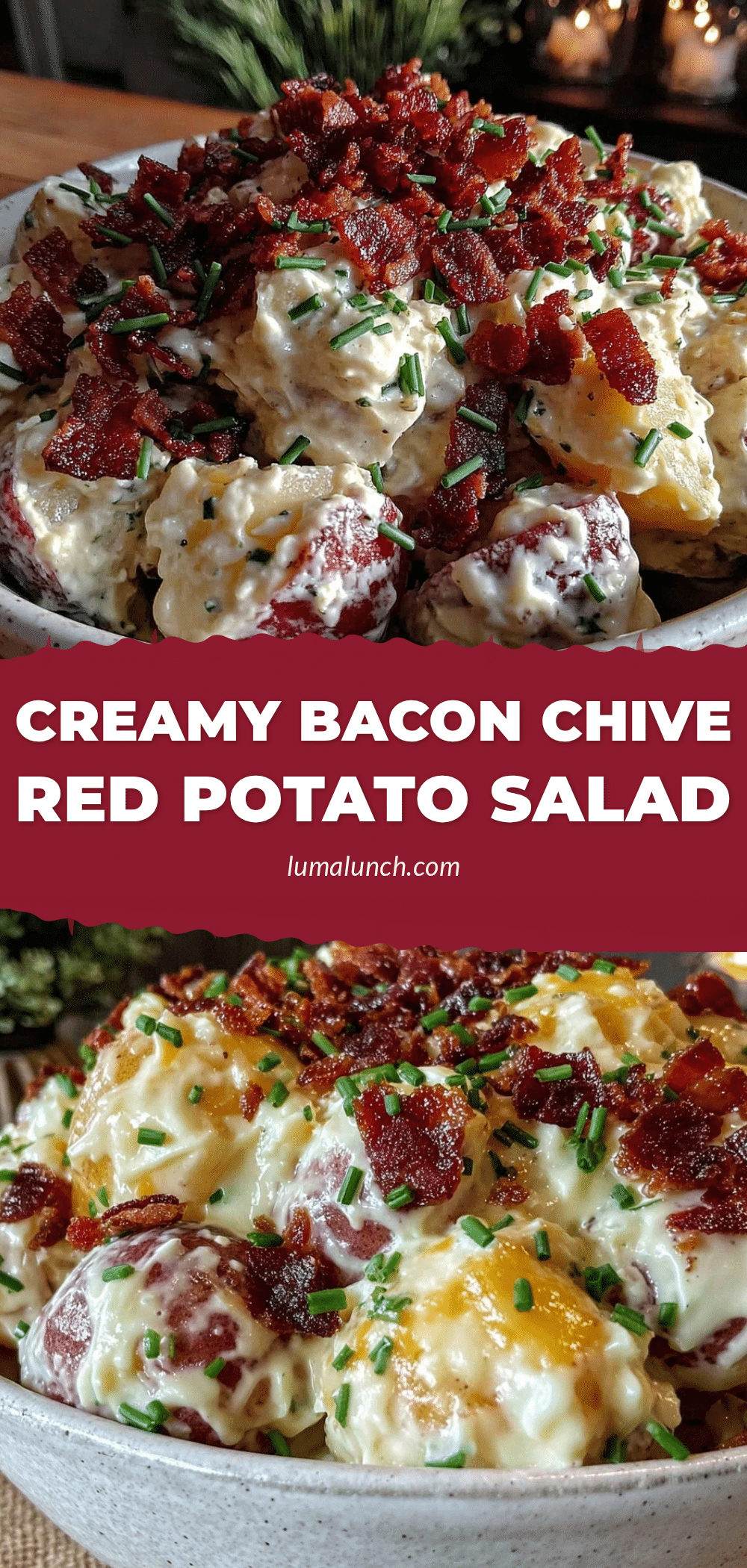creamy red potato salad with bacon and chives recipe