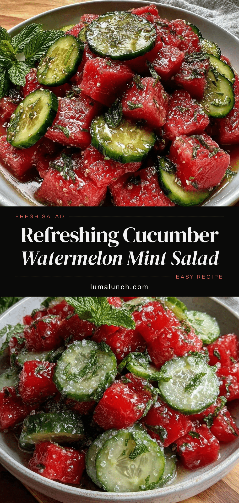 fresh cucumber watermelon mint salad recipe