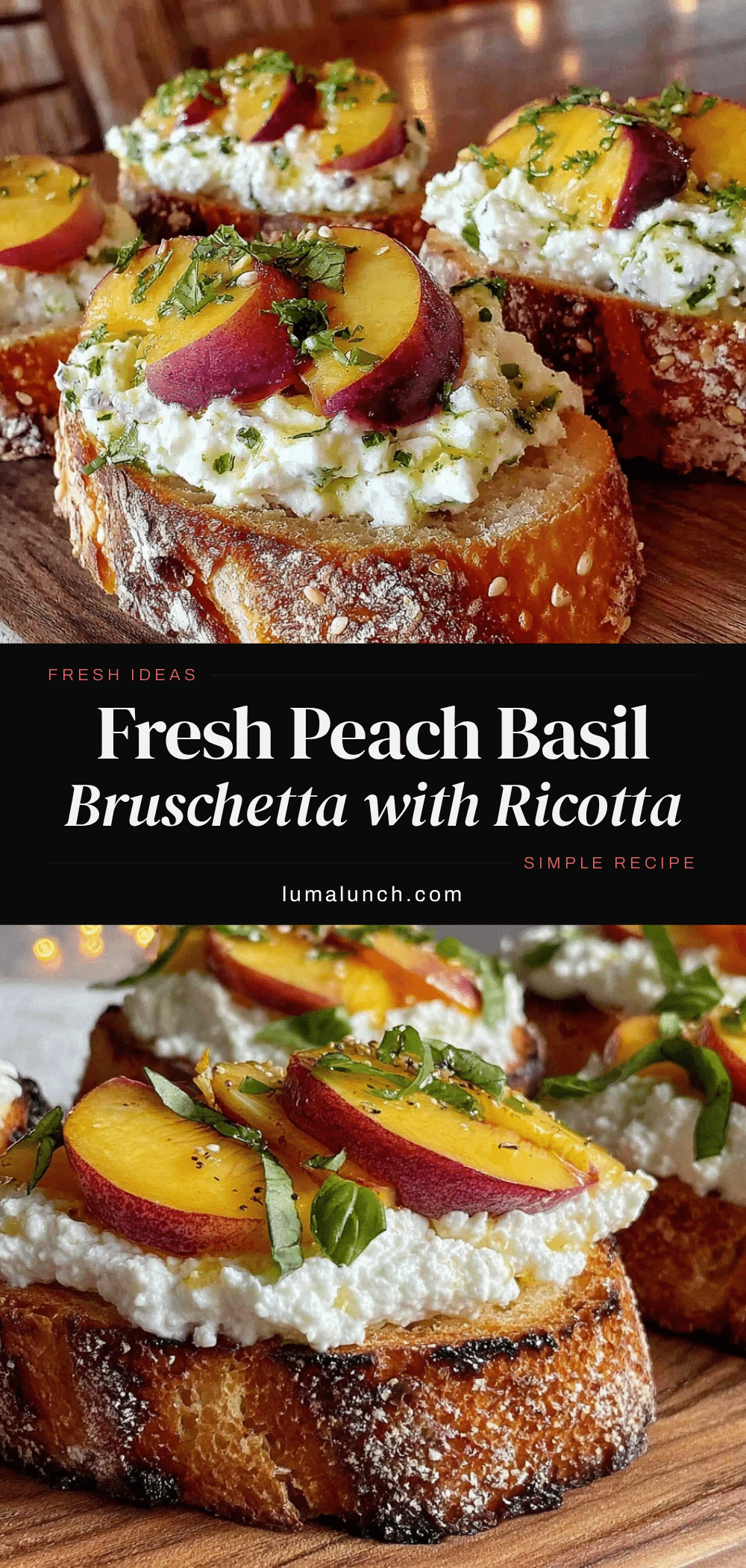 fresh peach basil bruschetta recipe