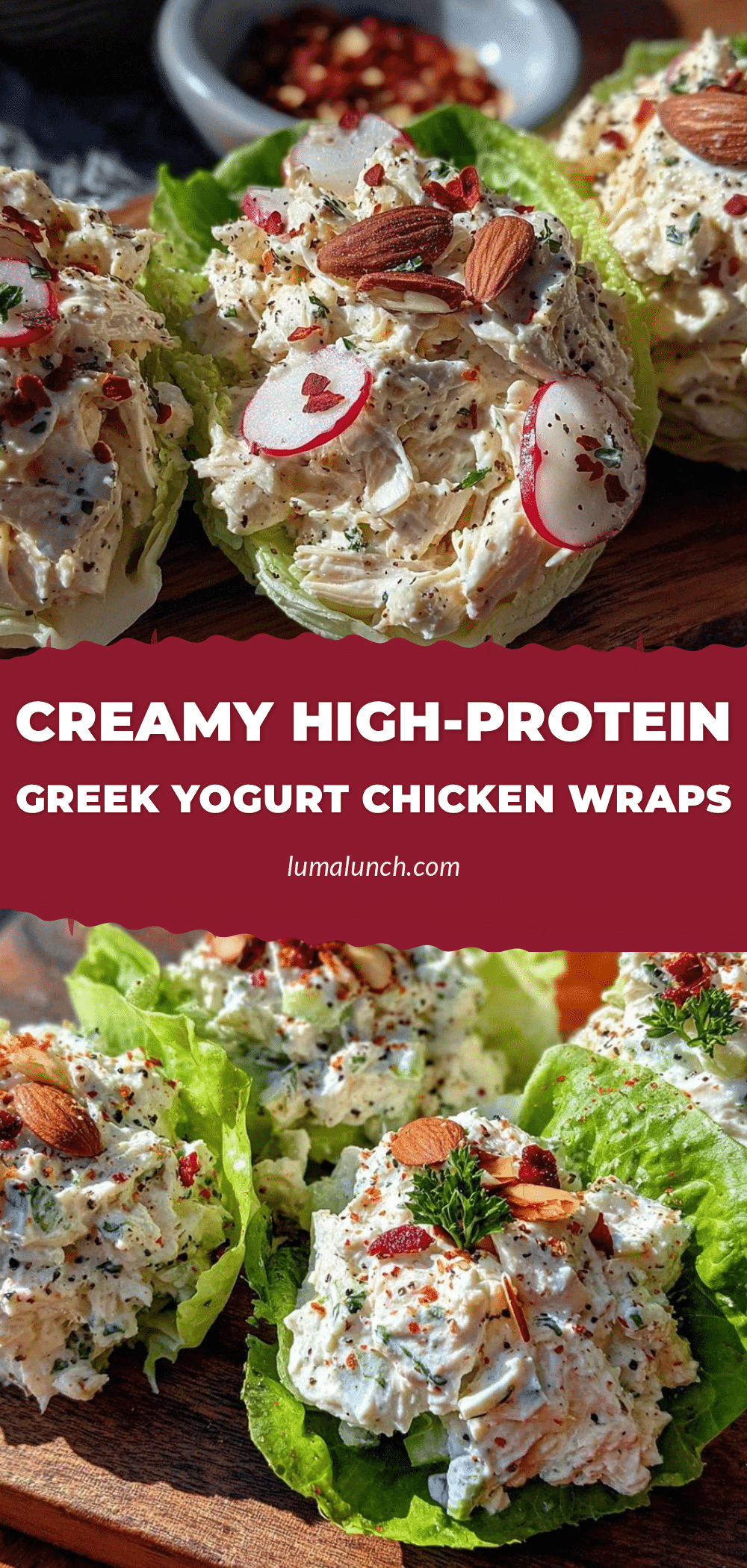 Greek Yogurt Chicken Salad Lettuce Wraps recipe
