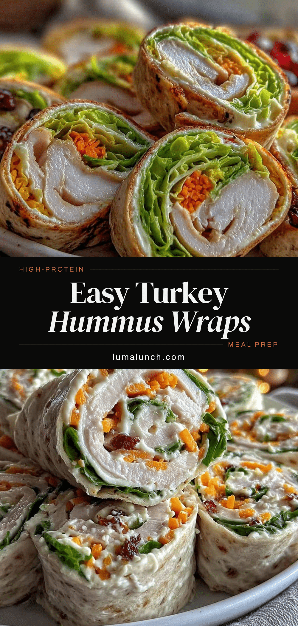 high-protein turkey hummus pinwheel wraps recipe
