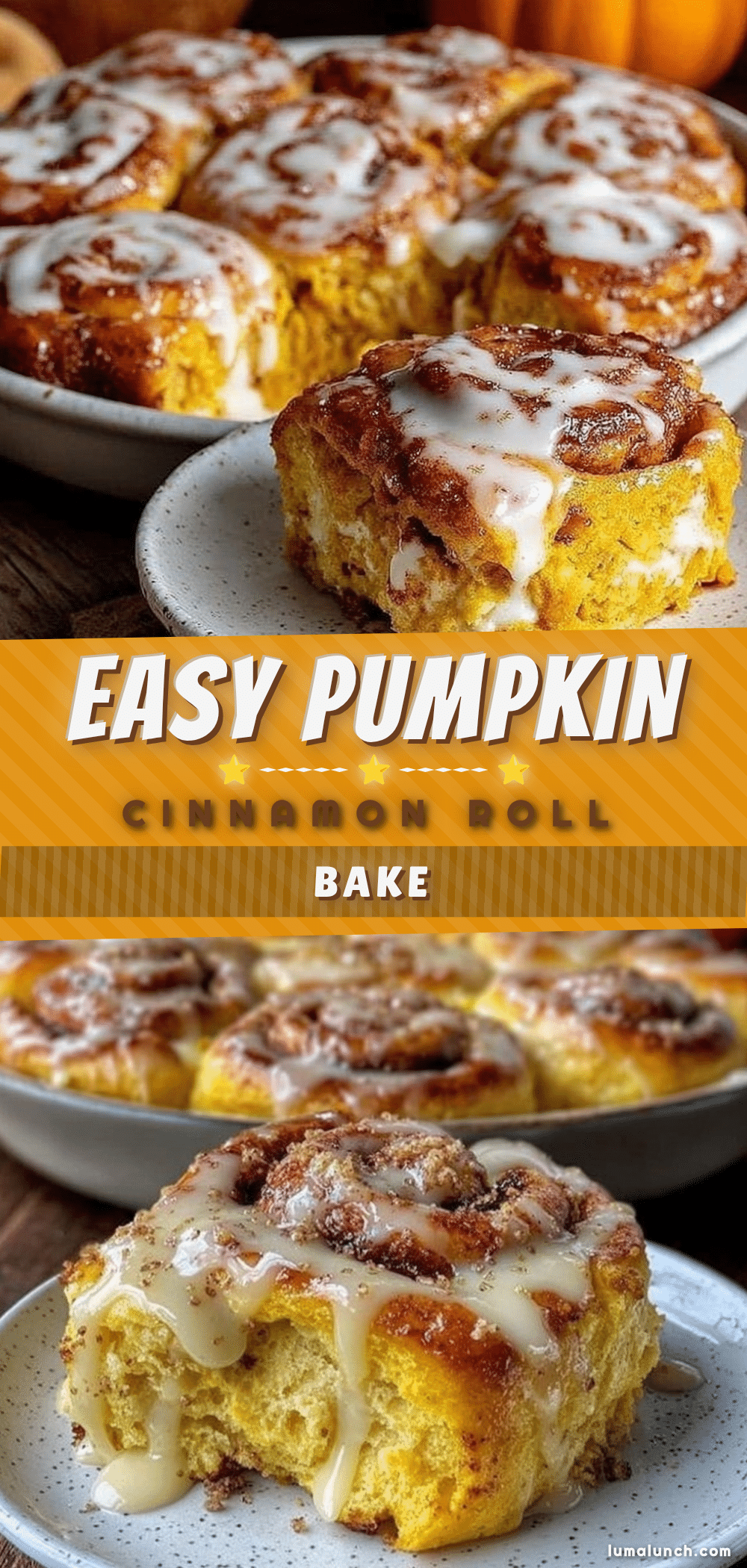 pumpkin cinnamon roll bake recipe