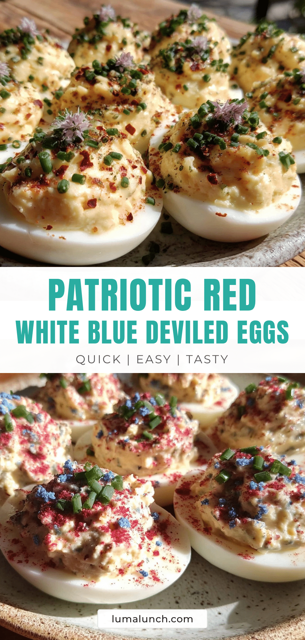 red white blue deviled eggs recipe