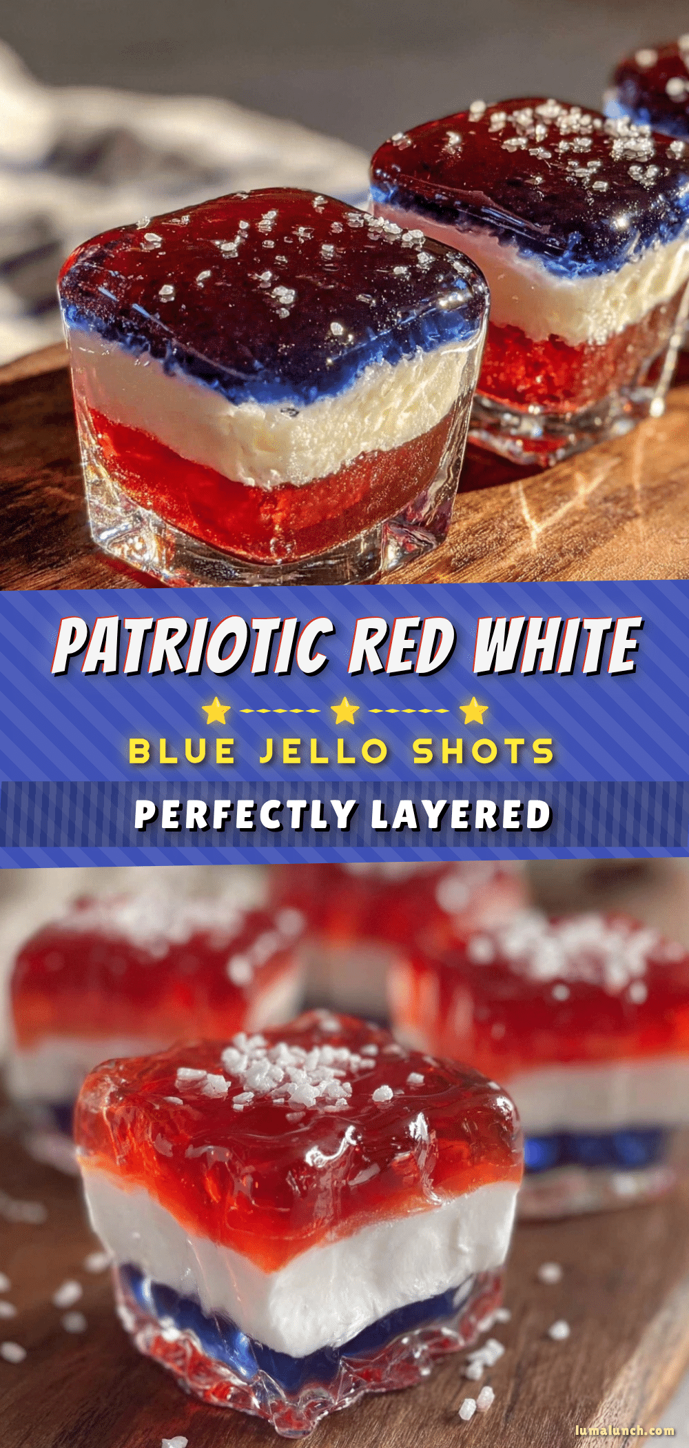 red white blue layered jello shots recipe