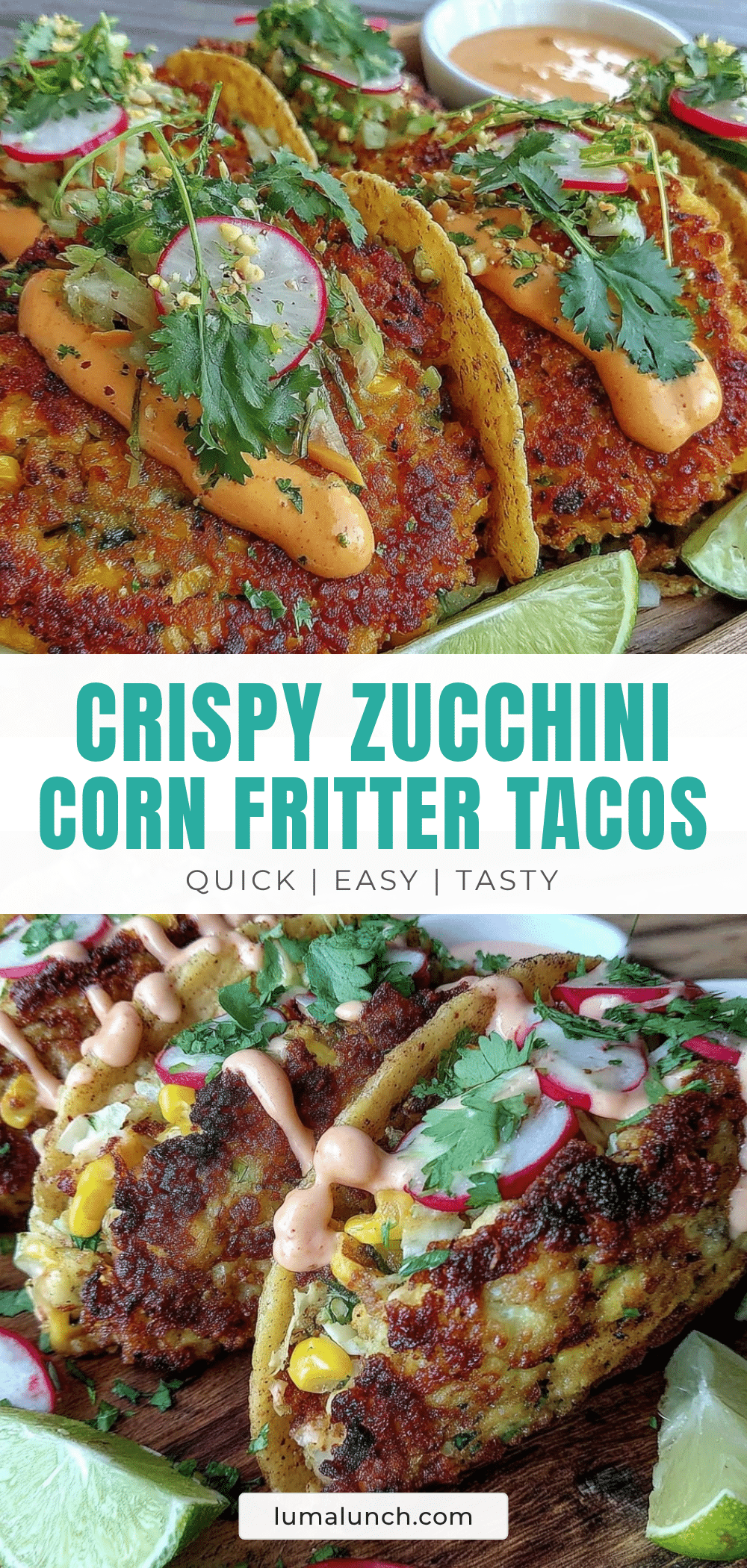 zucchini corn fritter tacos recipe
