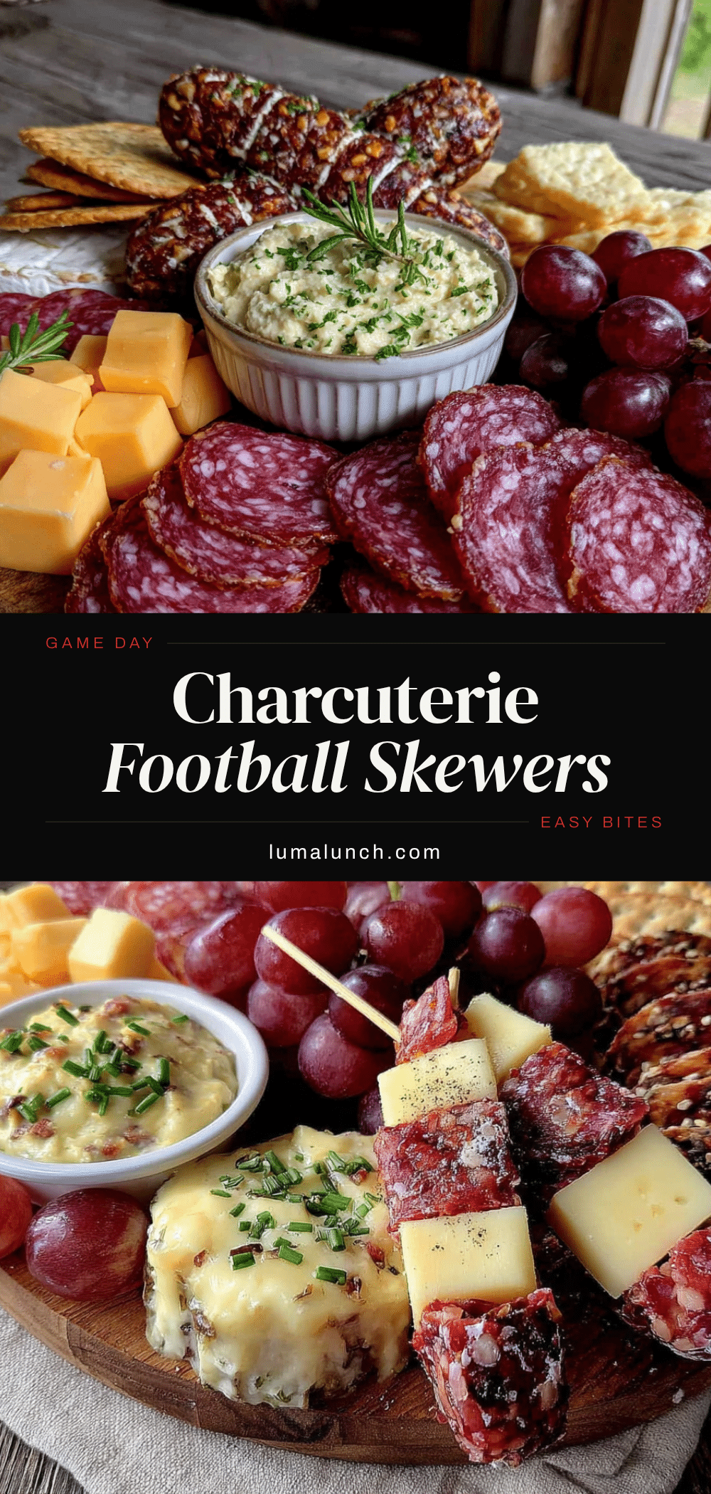 best tailgate charcuterie board with football skewers recipe