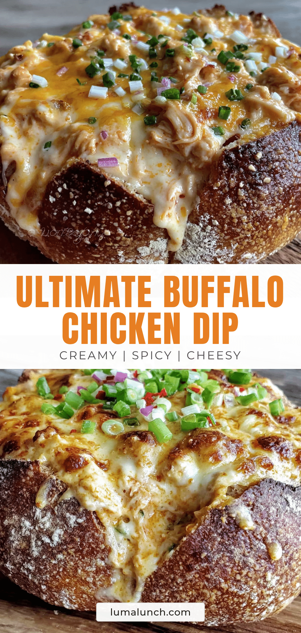 buffalo chicken dip stuffed bread bowl recipe