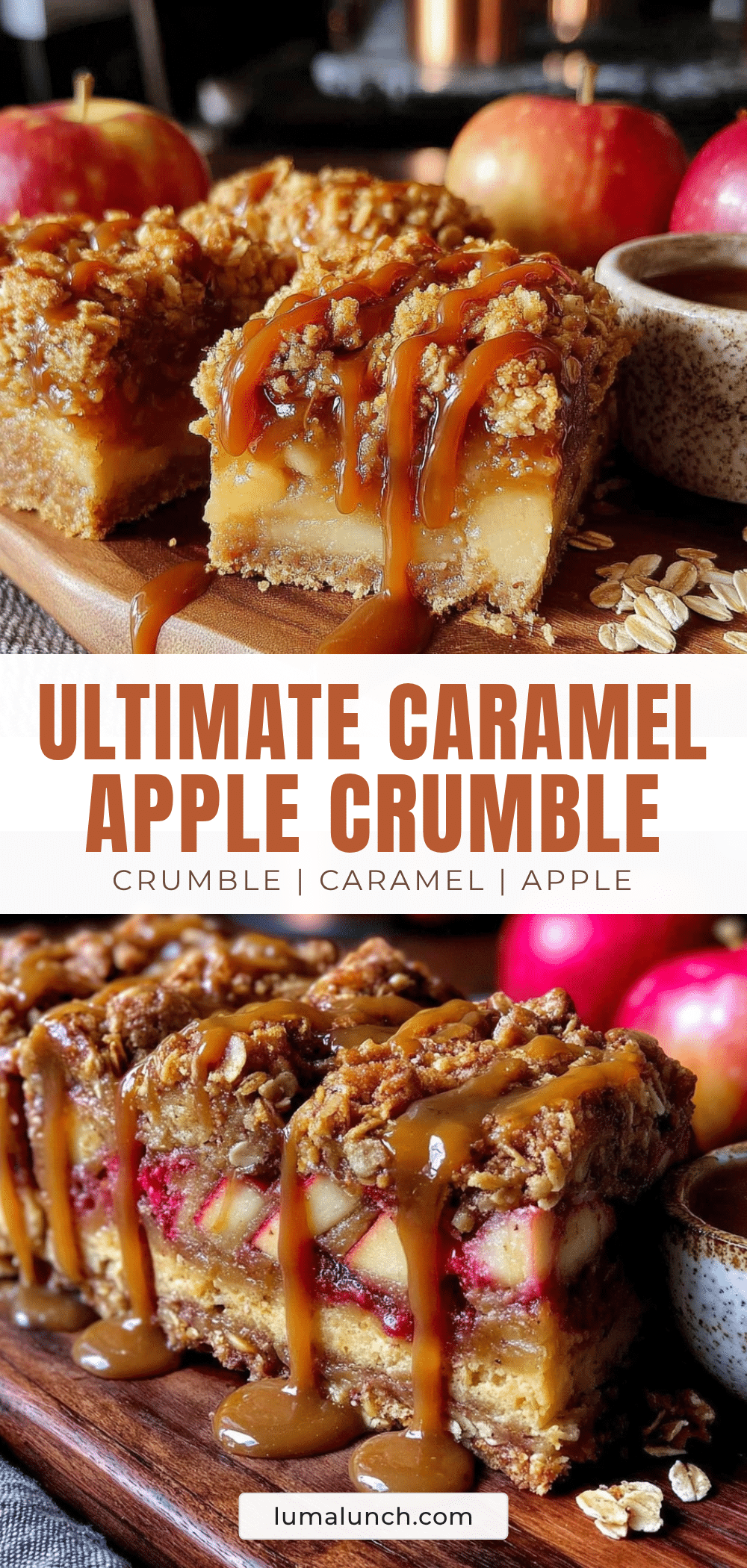 caramel apple crumble bars recipe