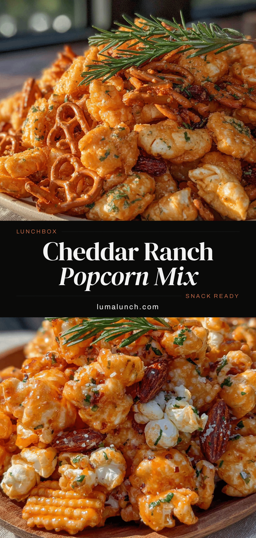 cheddar ranch popcorn snack mix recipe