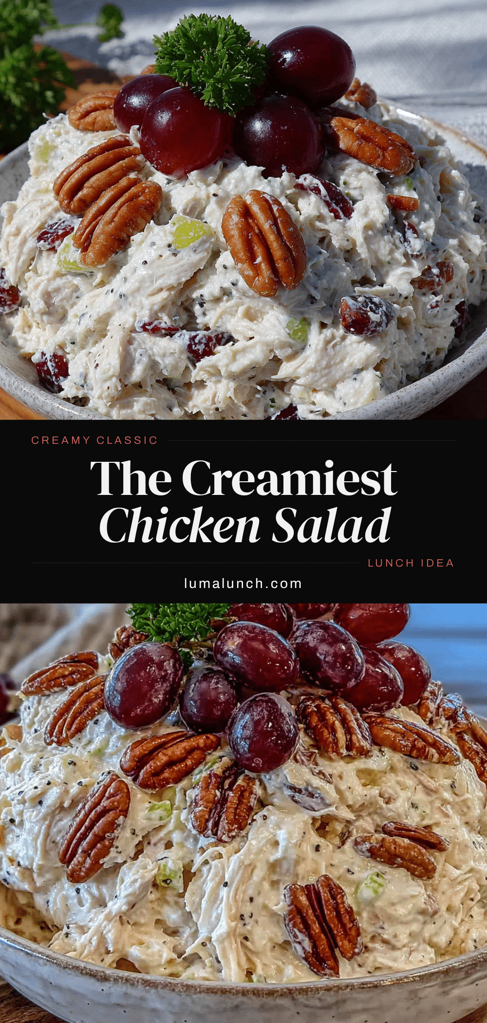 creamy chicken salad with grapes and pecans recipe