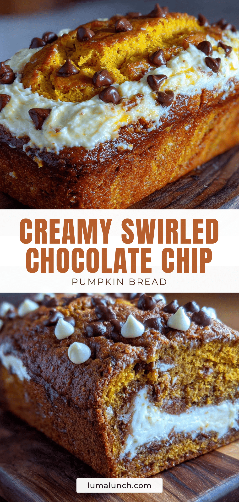 creamy swirled chocolate chip pumpkin bread recipe